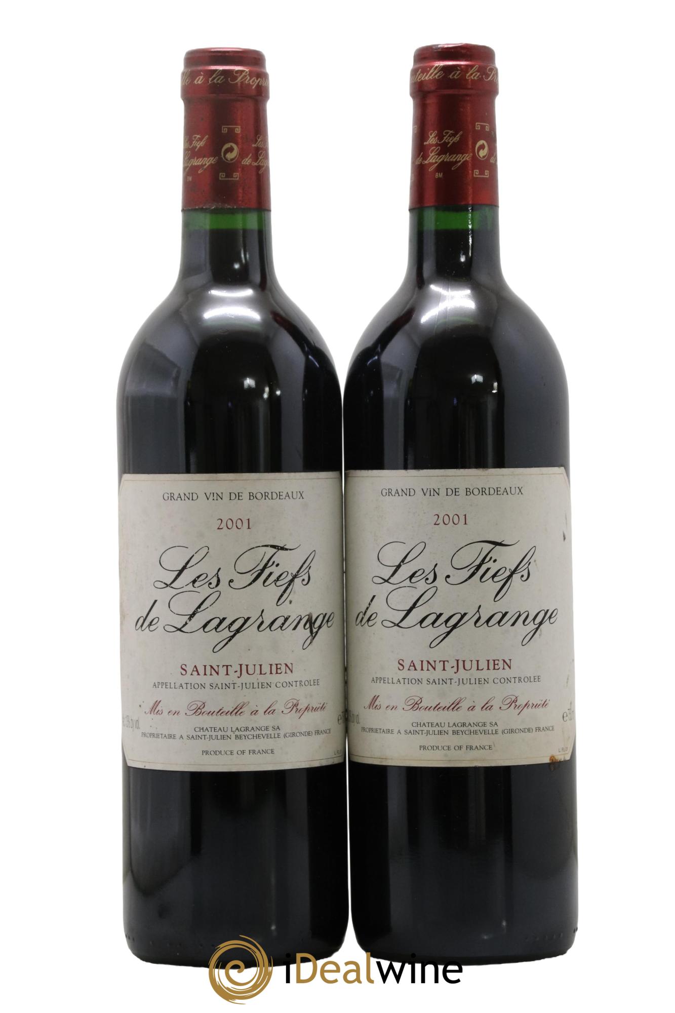 Les Fiefs de Lagrange Second Vin 2001 - Posten von 2 Flaschen - 0