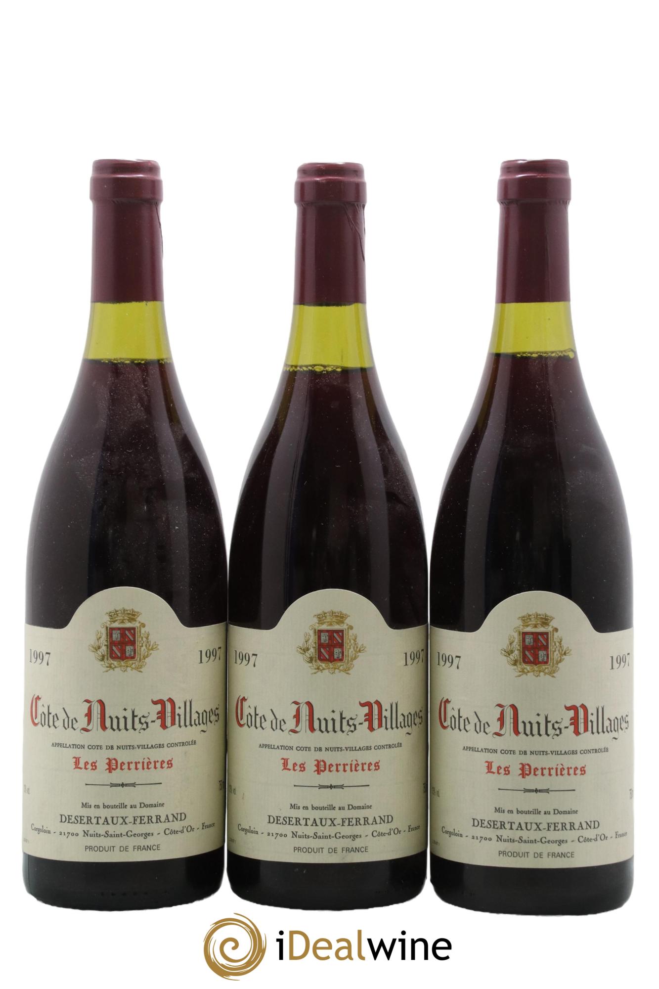 Côte de Nuits-Villages Les Perrières Domaine Désertaux-Ferrand 1997 - Lot de 3 bouteilles - 0