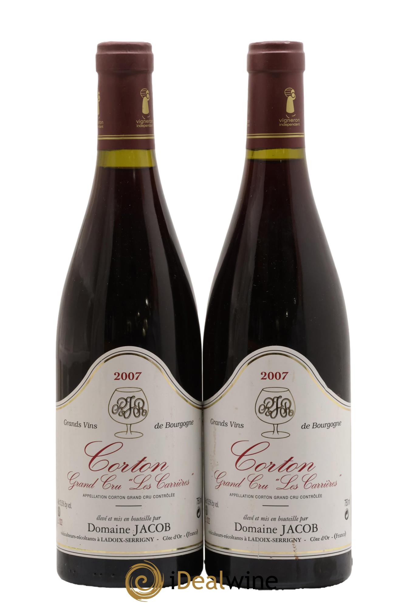 Corton Grand Cru Les Carrières Jacob (Domaine) 2007 - Lot de 2 bouteilles - 0