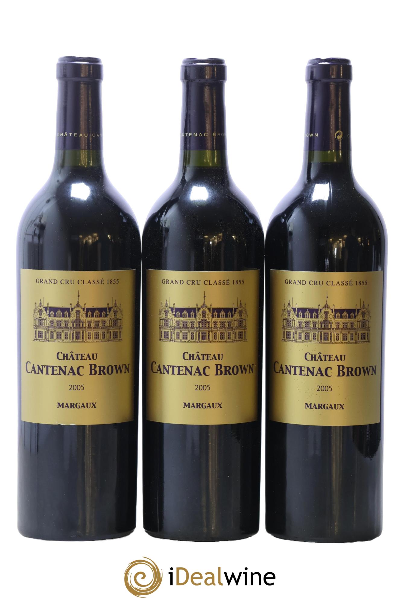 Château Cantenac Brown 3ème Grand Cru Classé 2005 - Lotto di 3 bottiglie - 0
