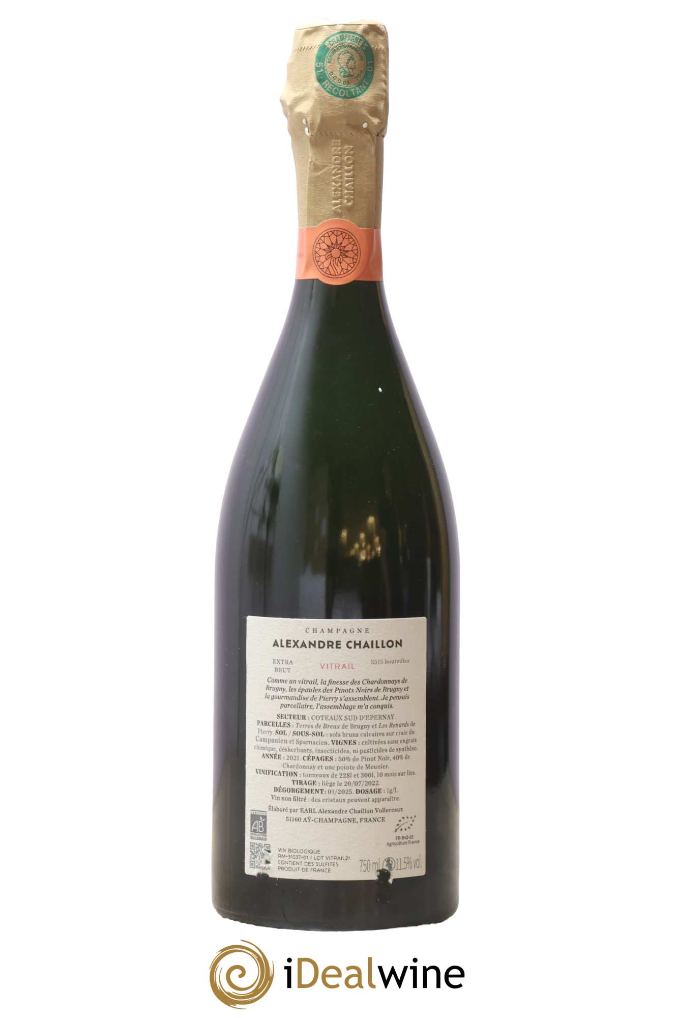 Extra Brut Vitrail Alexandre Chaillon 2021 - Lot of 1 bottle - 1