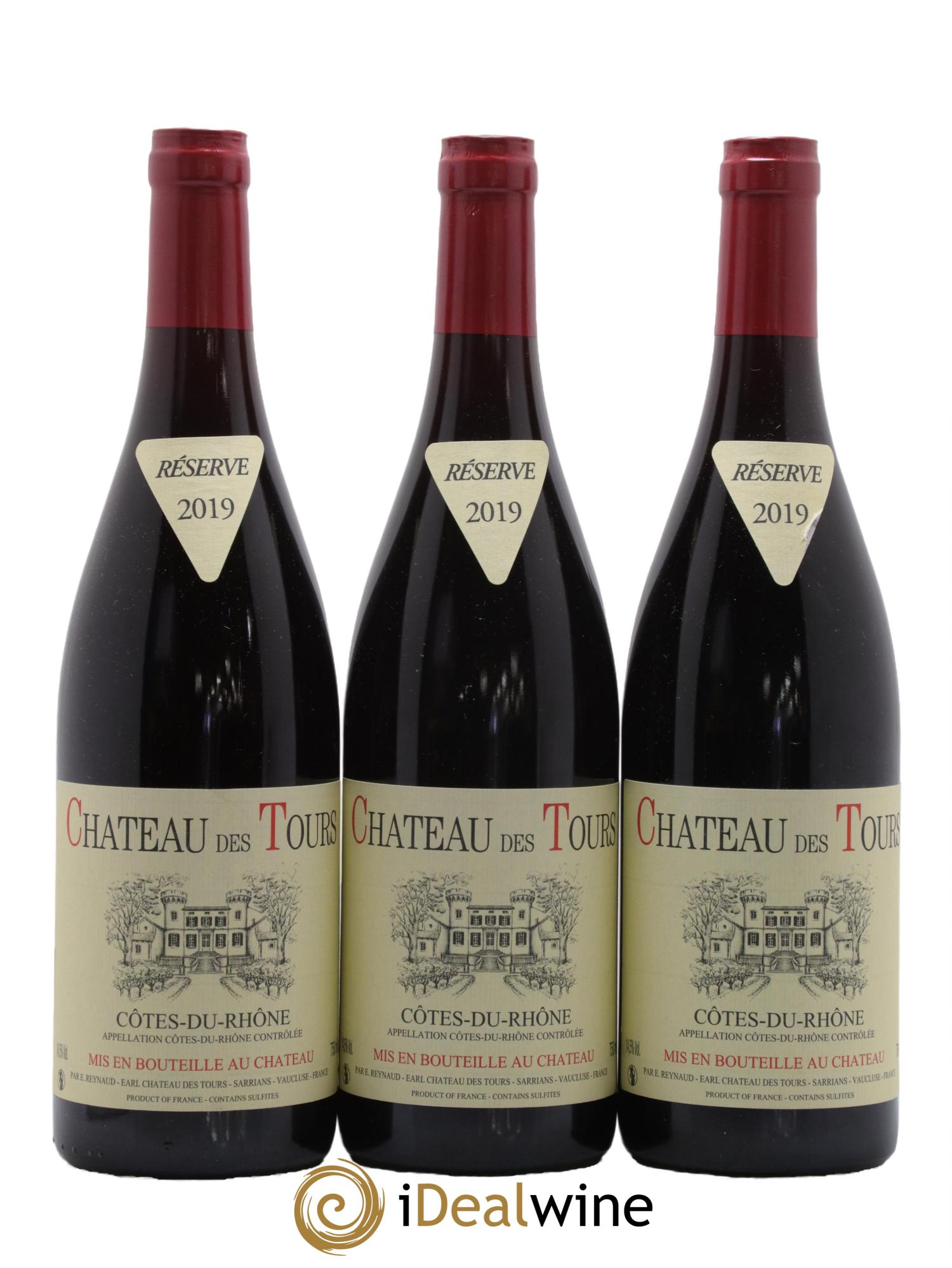 Côtes-du-Rhône Château des Tours Emmanuel Reynaud 2019 - Lot de 3 bouteilles - 0
