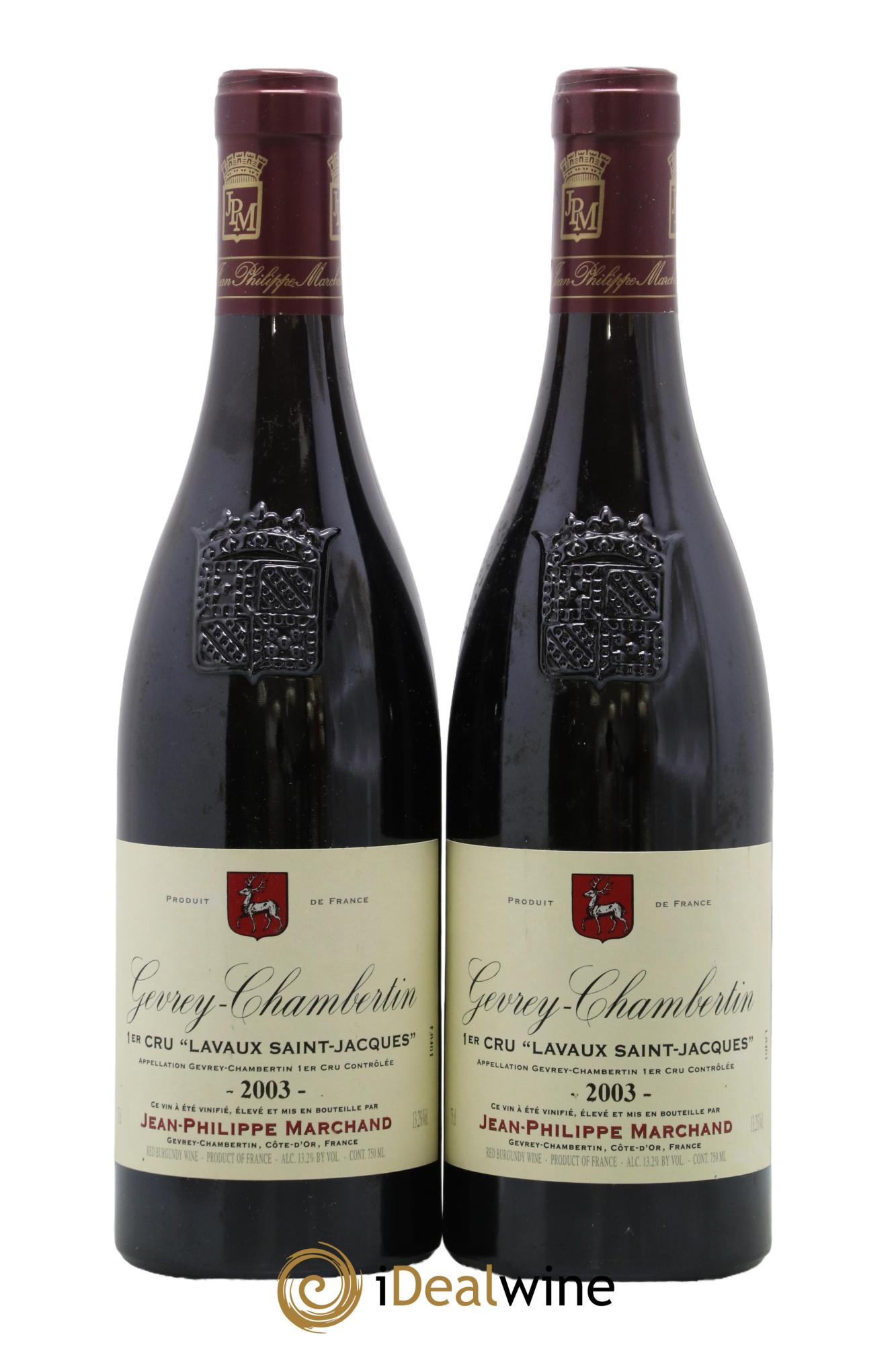 Gevrey-Chambertin 1er Cru Lavaux saint jacques jean philippe marchand 2003 - Lot de 2 bouteilles - 0