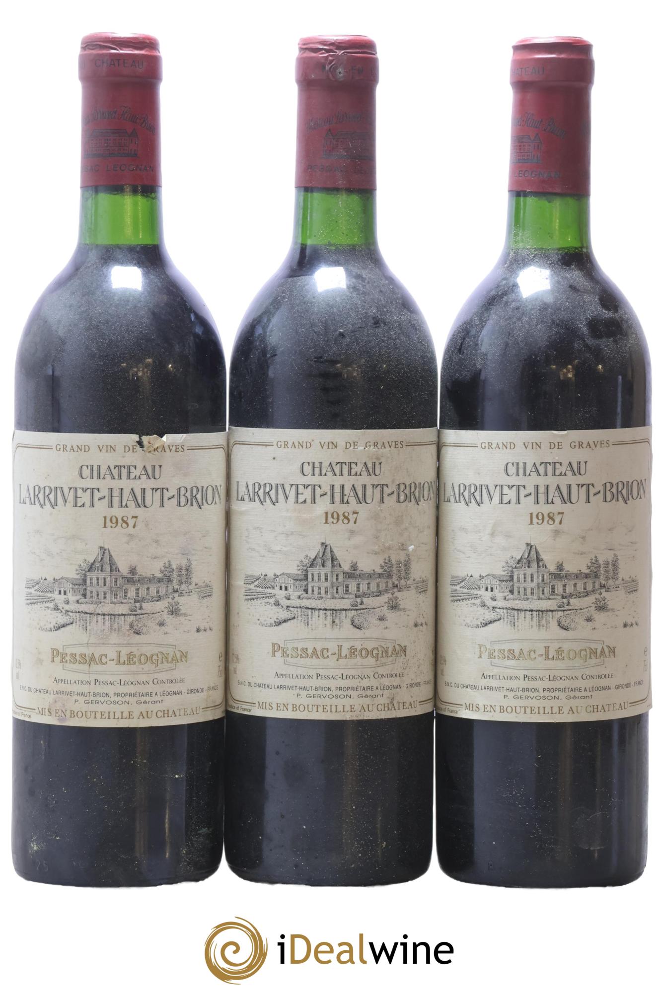 Château Larrivet Haut-Brion 1987 - Lot de 3 bouteilles - 0
