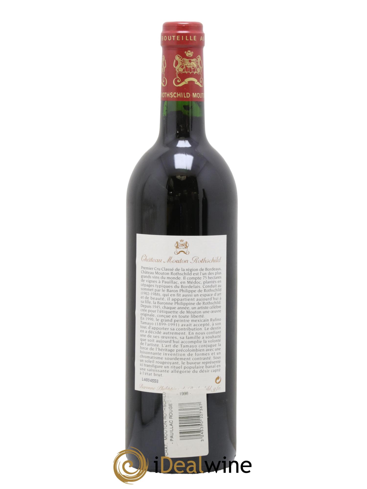 Château Mouton Rothschild 1er Grand Cru Classé 1998 - Lot of 1 bottle - 1