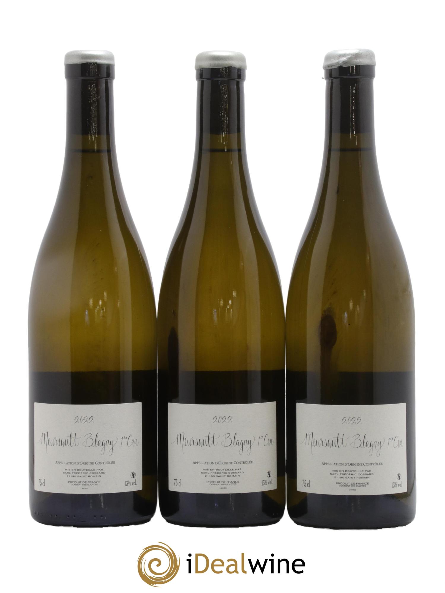 Meursault 1er Cru Blagny Fraté Frédéric Cossard 2022 - Lot de 3 bouteilles - 1