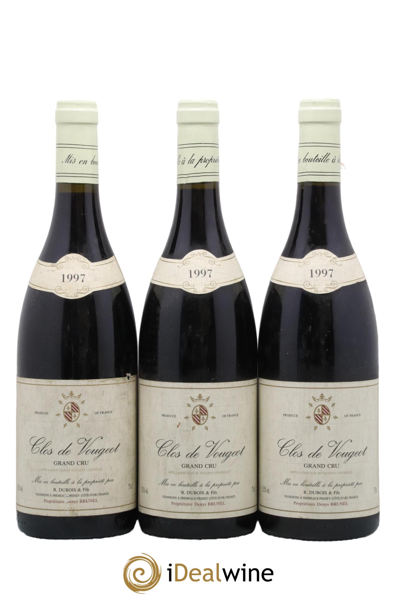 Clos de Vougeot Grand Cru R Dubois 1997 - Lot de 3 bouteilles - 0