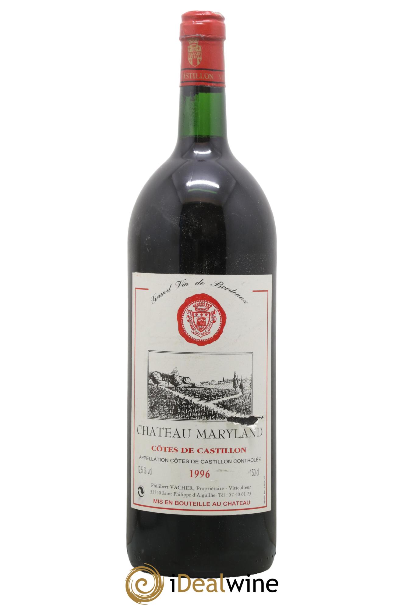 Castillon-Côtes-de-Bordeaux (Côtes-de-Castillon) Château Maryland 1996 - Lot de 1 magnum - 0
