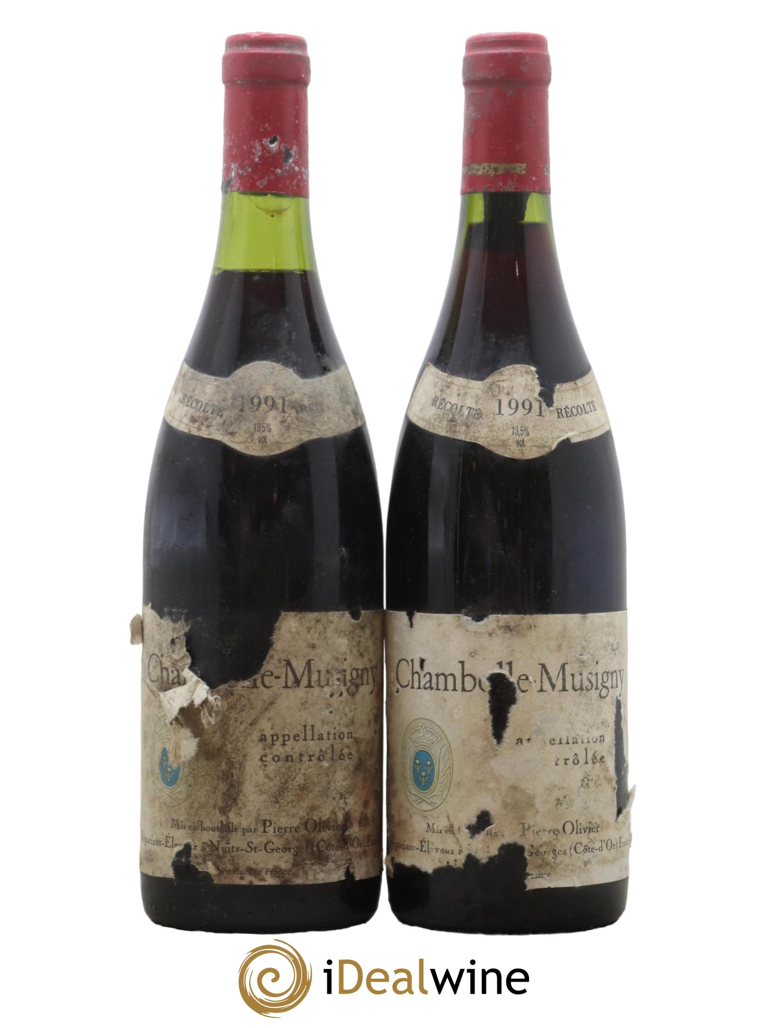 Chambolle-Musigny Domaine Pierre Olivier 1991 - Lot de 2 bouteilles - 0