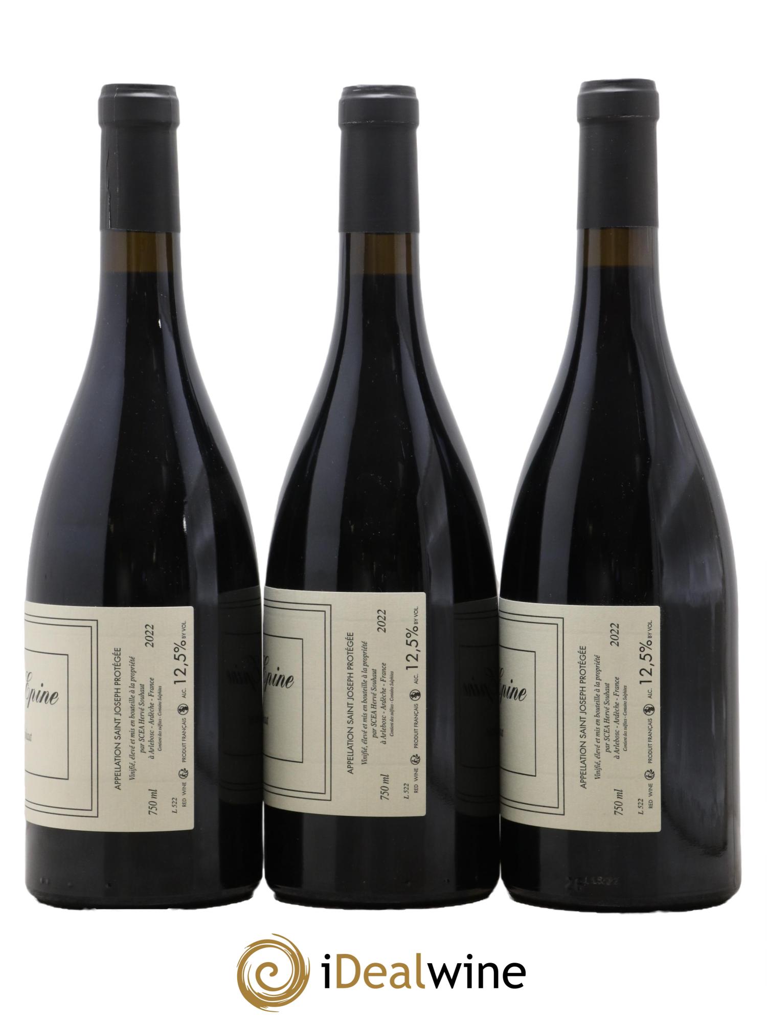 Saint-Joseph Sainte Epine Hervé Souhaut - Domaine Romaneaux-Destezet 2022 - Lot de 3 bouteilles - 1