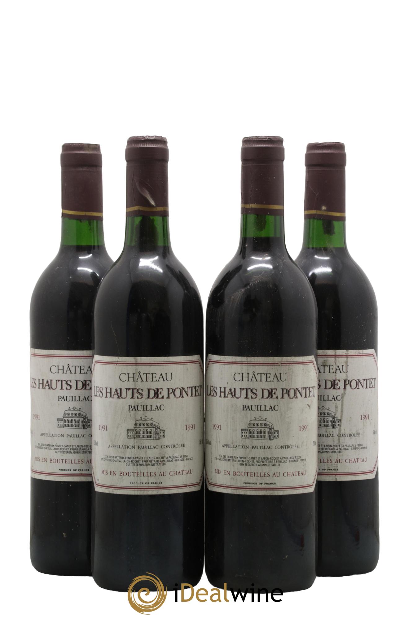 Les Hauts de Pontet-Canet Second Vin 1991 - Posten von 4 Flaschen - 0