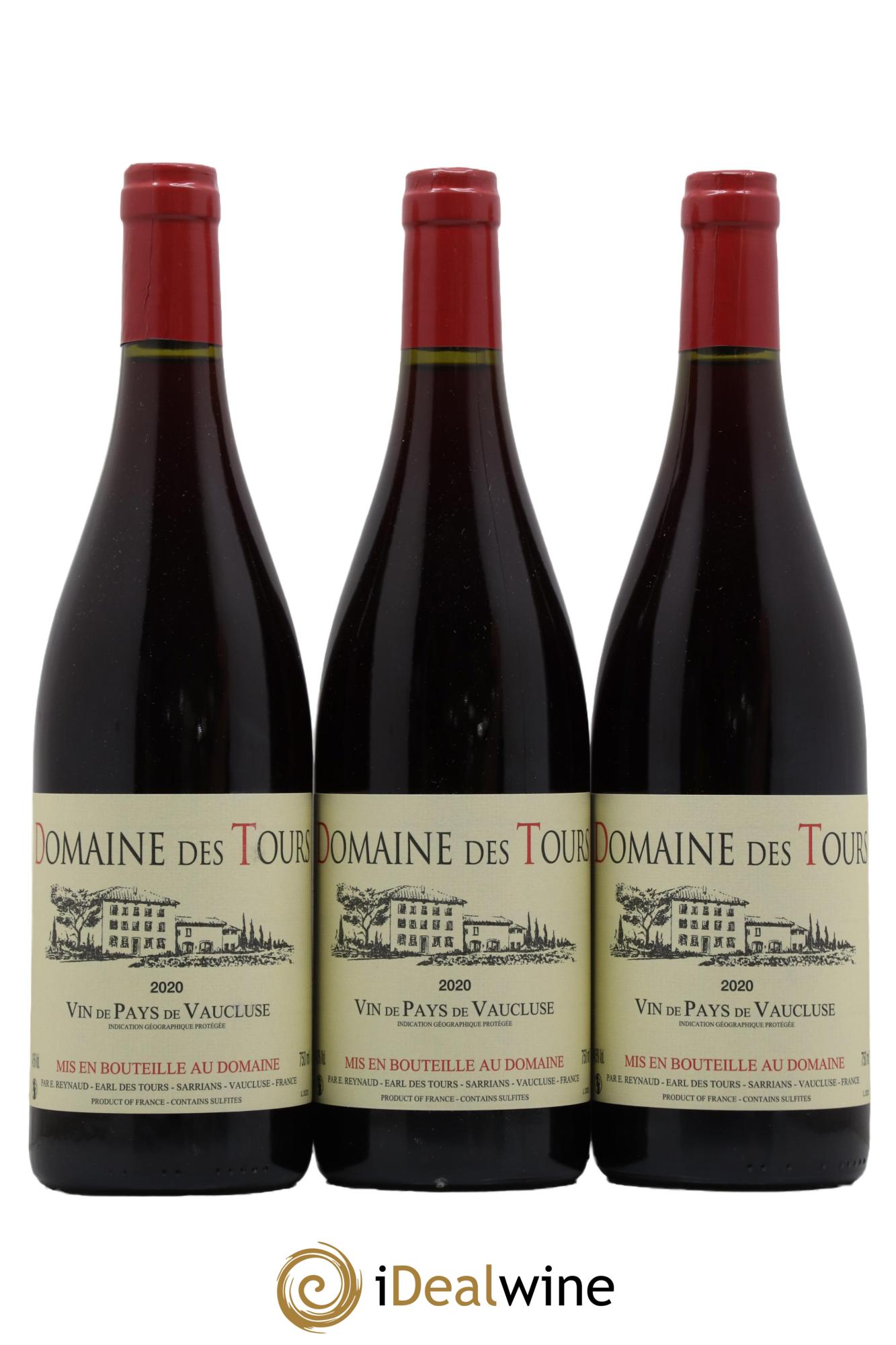 Vaucluse (Vin de Pays de Vaucluse) Domaine des Tours Emmanuel Reynaud 2020 - Lot de 3 bouteilles - 0