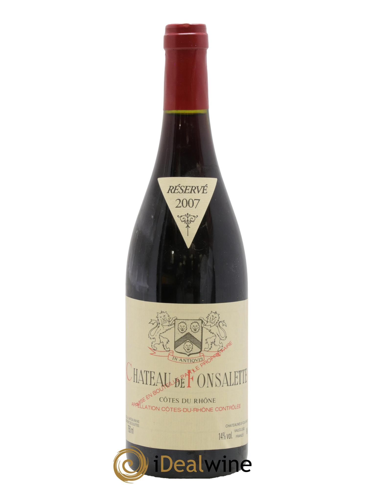 Côtes-du-Rhône Château de Fonsalette Emmanuel Reynaud 2007 - Lot de 1 bouteille - 0