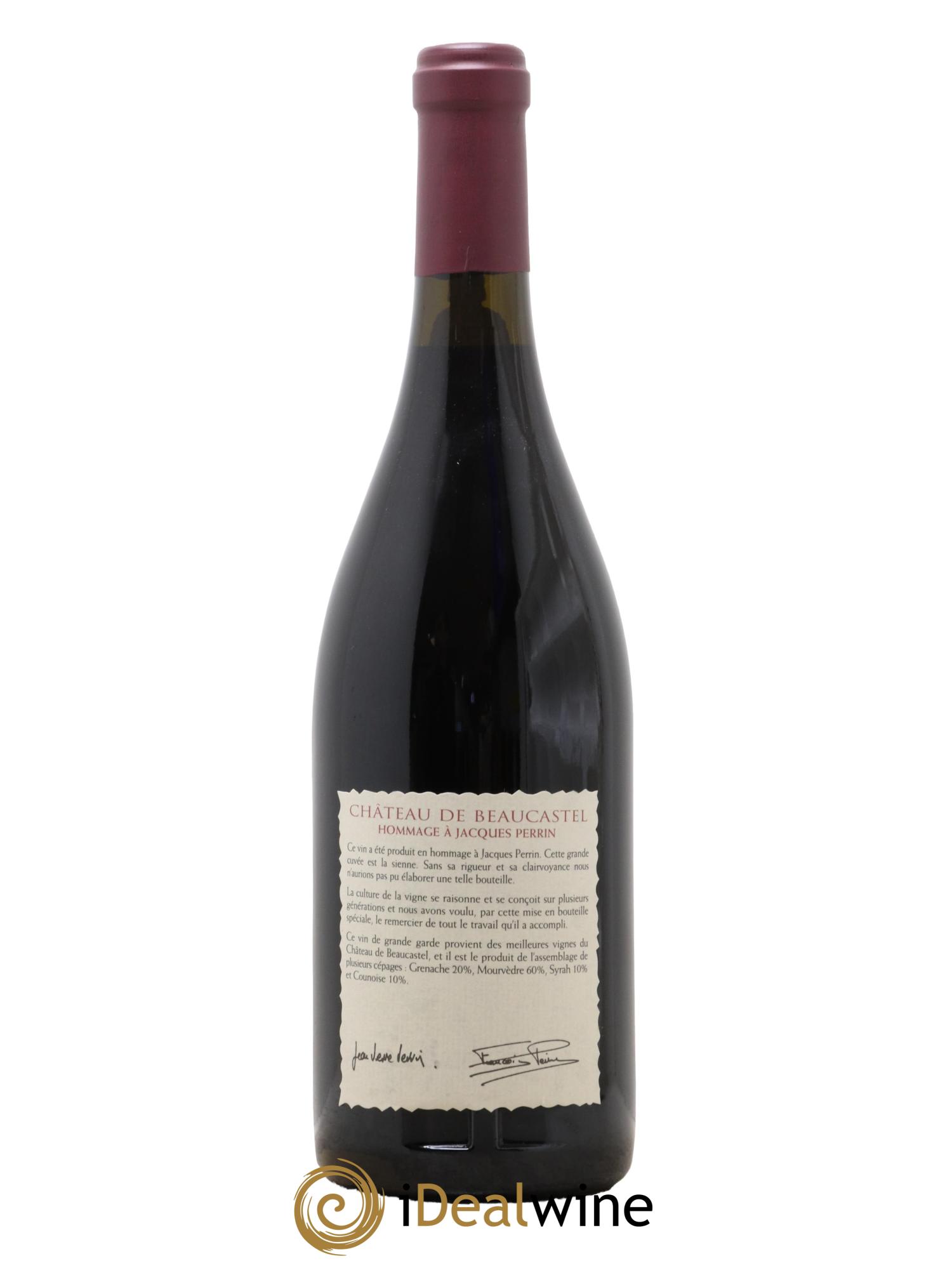 Châteauneuf-du-Pape Château de Beaucastel Hommage à Jacques Perrin Famille Perrin 1999 - Posten von 1 Flasche - 1