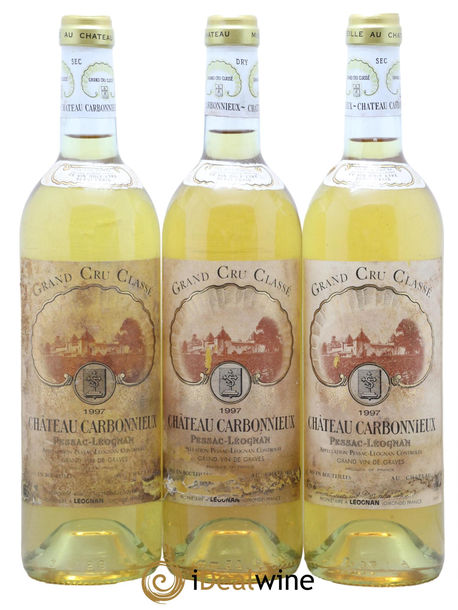 Château Carbonnieux Cru Classé de Graves 1997 - Lot de 3 bouteilles - 0