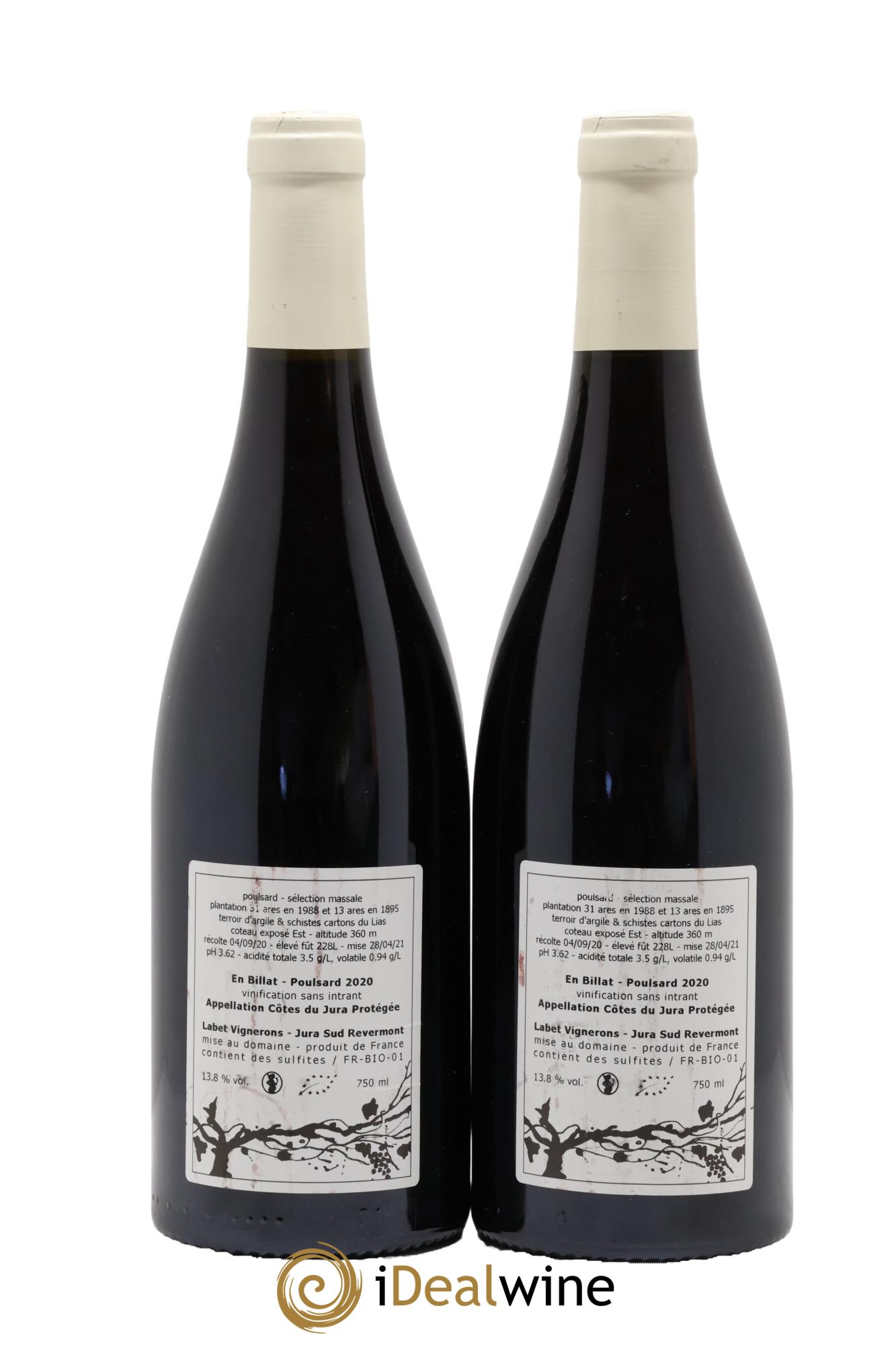 Côtes du Jura Poulsard En Billat Romain - Julien - Charline Labet 2020 - Lot of 2 bottles - 1