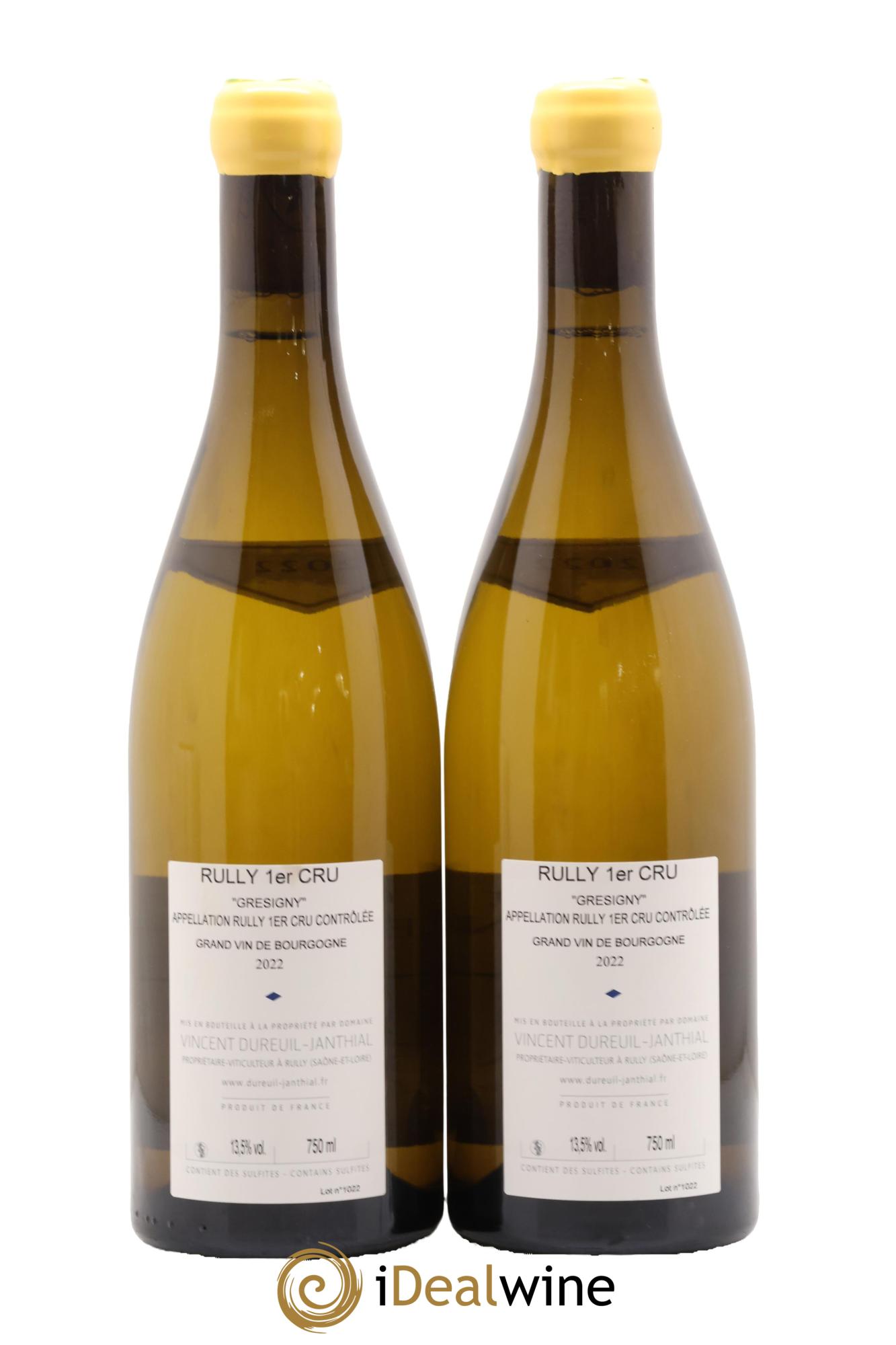 Rully 1er Cru Grésigny Vincent Dureuil-Janthial 2022 - Lot de 2 bouteilles - 1