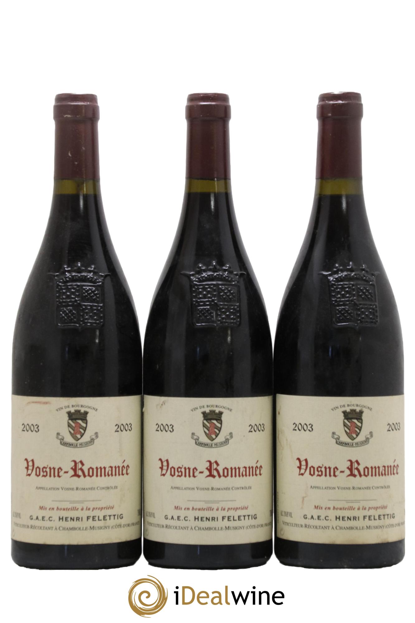 Vosne-Romanée Felettig (Domaine) 2003 - Lot de 3 bouteilles - 0