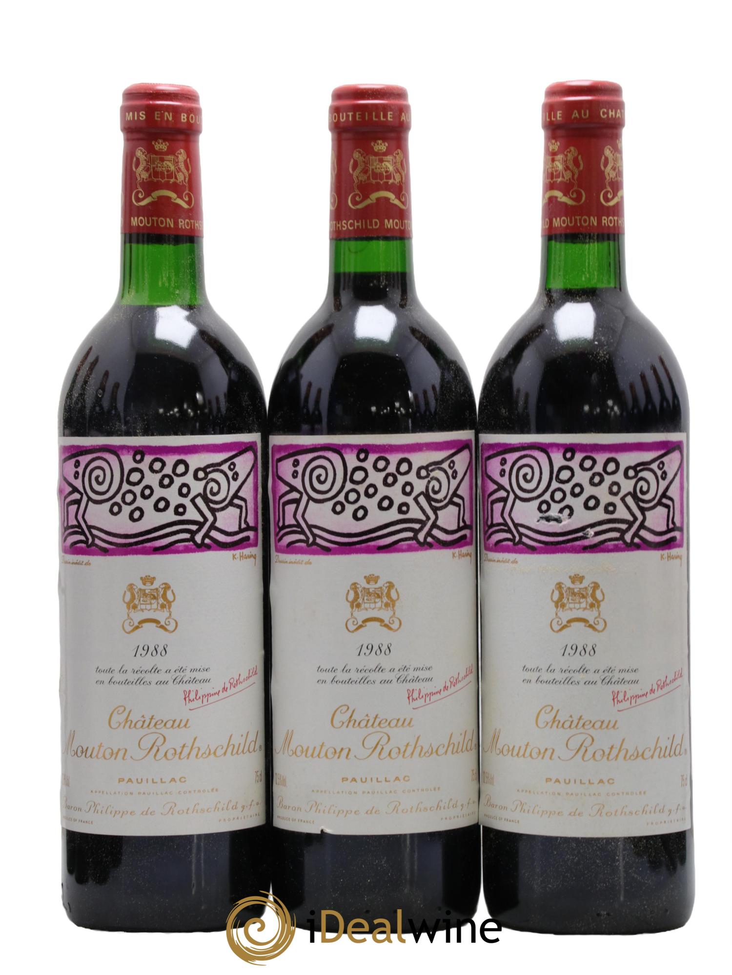 Château Mouton Rothschild 1er Grand Cru Classé 1988 - Lot of 12 bottles - 1