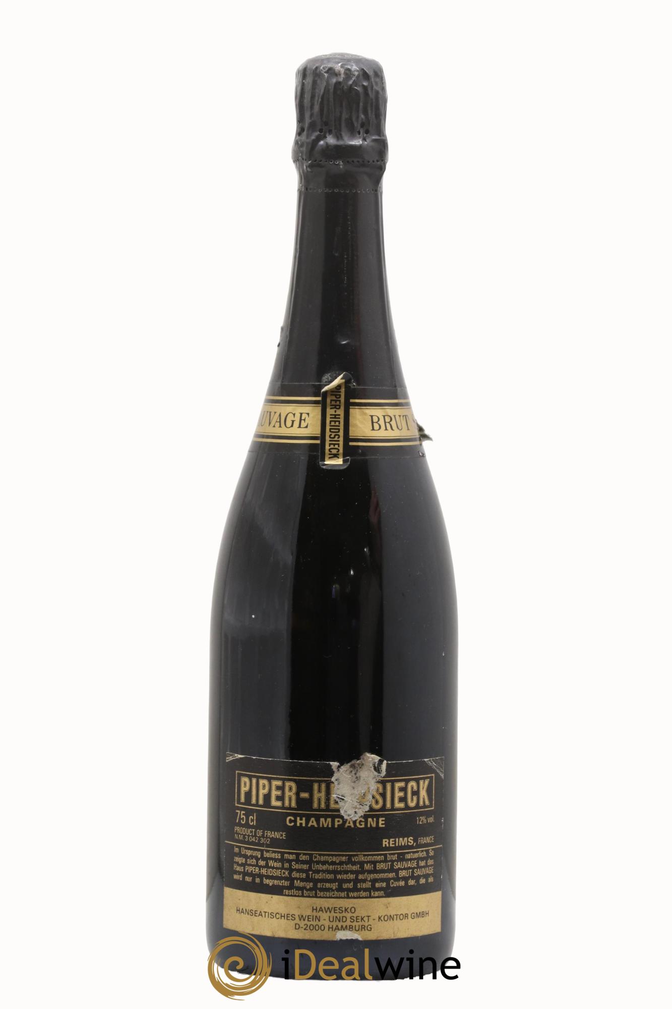 Champagne Brut Sauvage Piper Heidsieck - Lot de 1 bouteille - 1