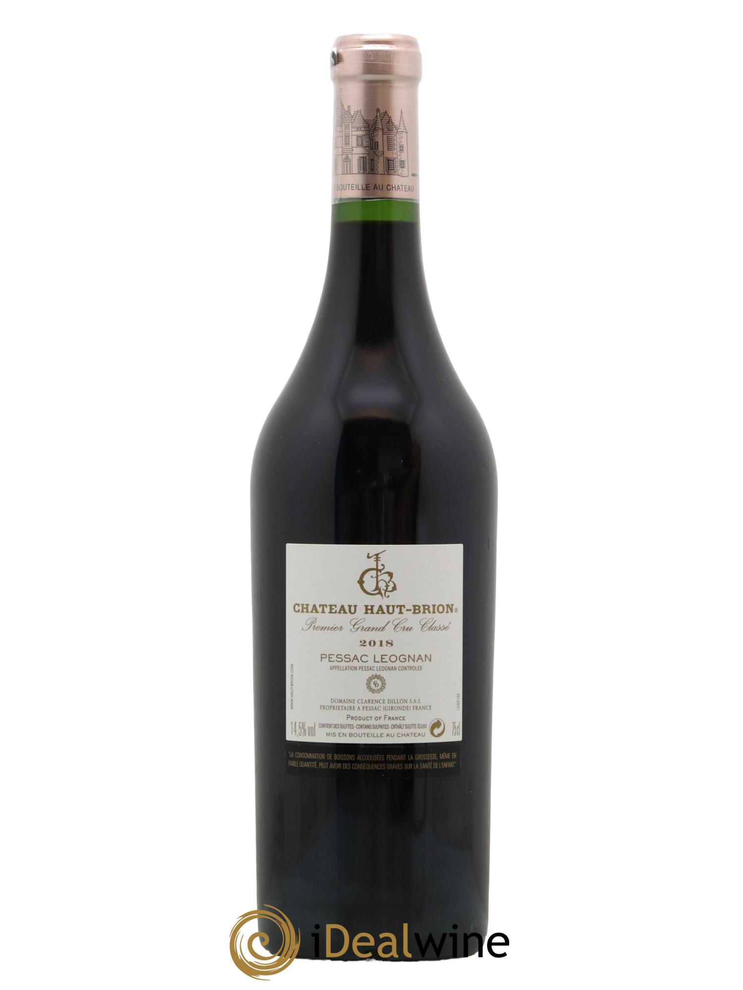 Château Haut Brion 1er Grand Cru Classé 2018 - Lot de 1 bouteille - 1