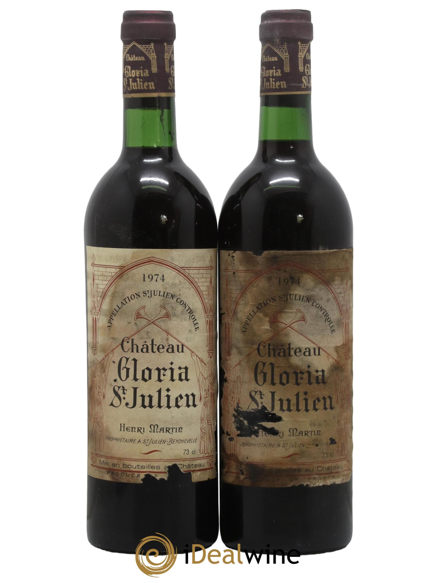 Château Gloria 1974 - Lot de 2 bouteilles - 0