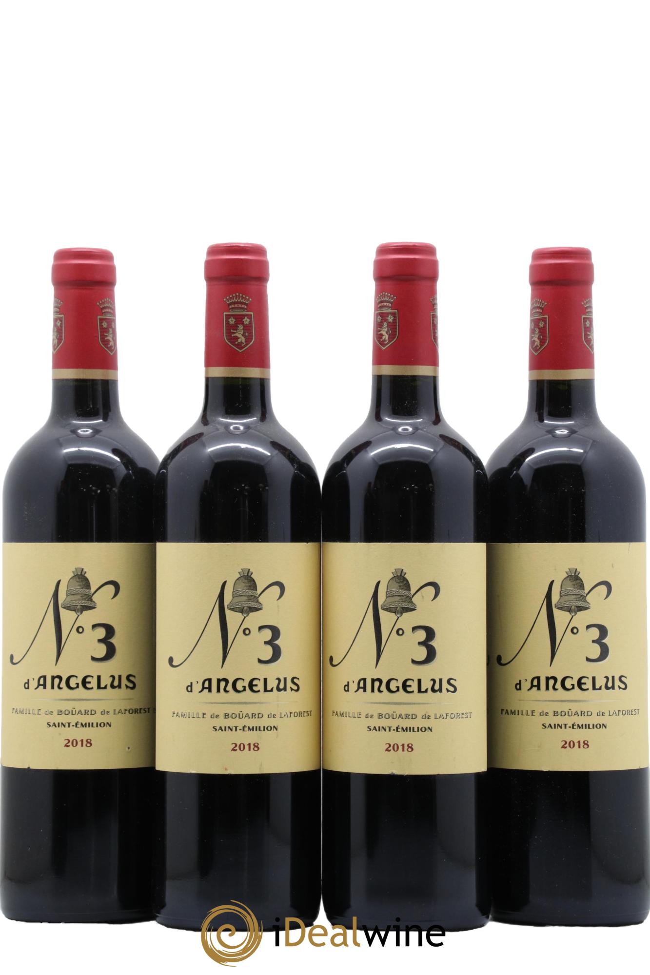 Saint-Émilion Grand Cru Angelus Numéro Trois 2018 - Lot de 4 bouteilles - 0