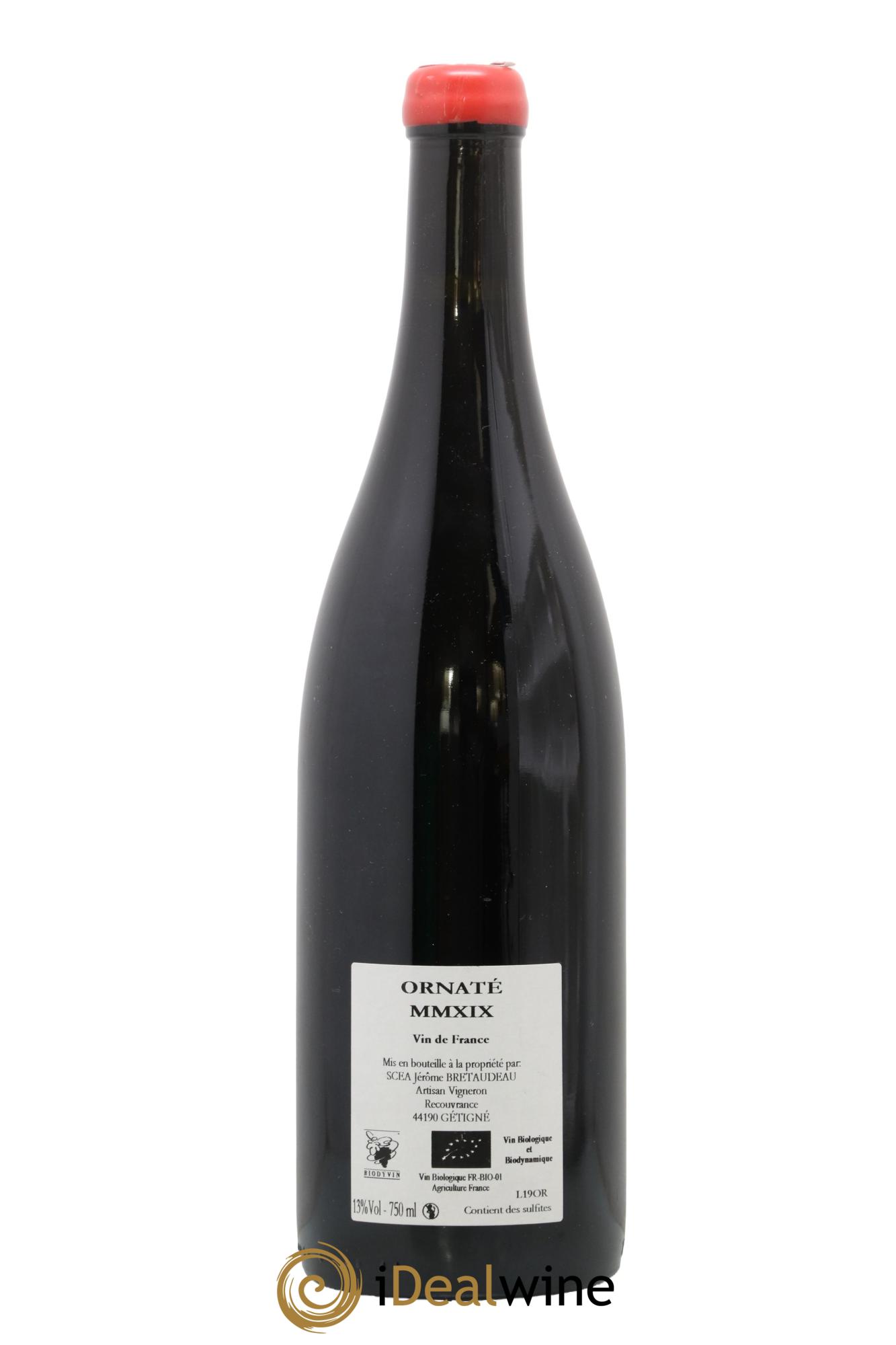 Vin de France Merlot Ornaté Jérôme Bretaudeau - Domaine de Bellevue 2019 - Lot of 1 bottle - 1