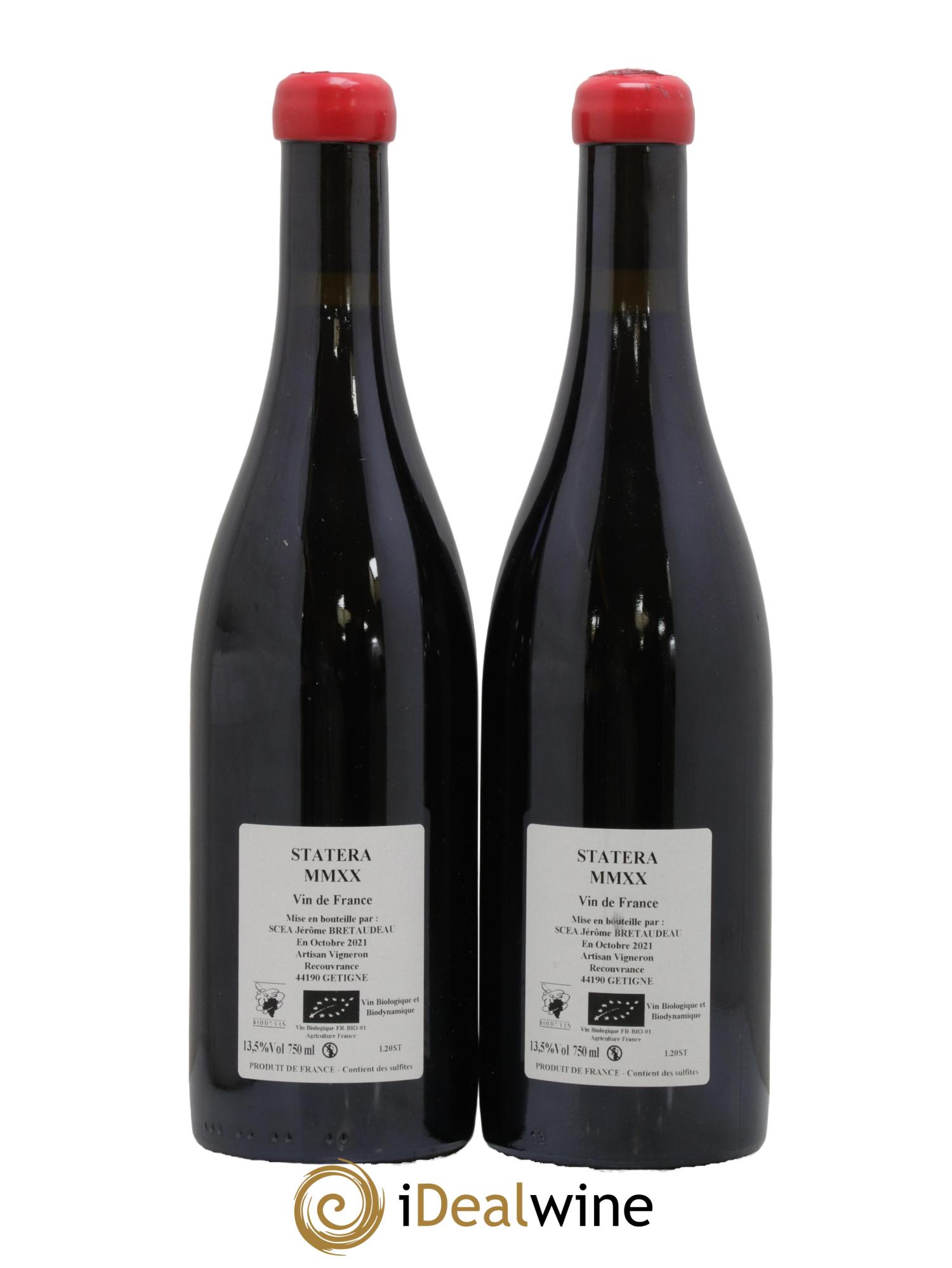 Vin de France Statera Jérôme Bretaudeau - Domaine de Bellevue 2020 - Lotto di 2 bottiglie - 1