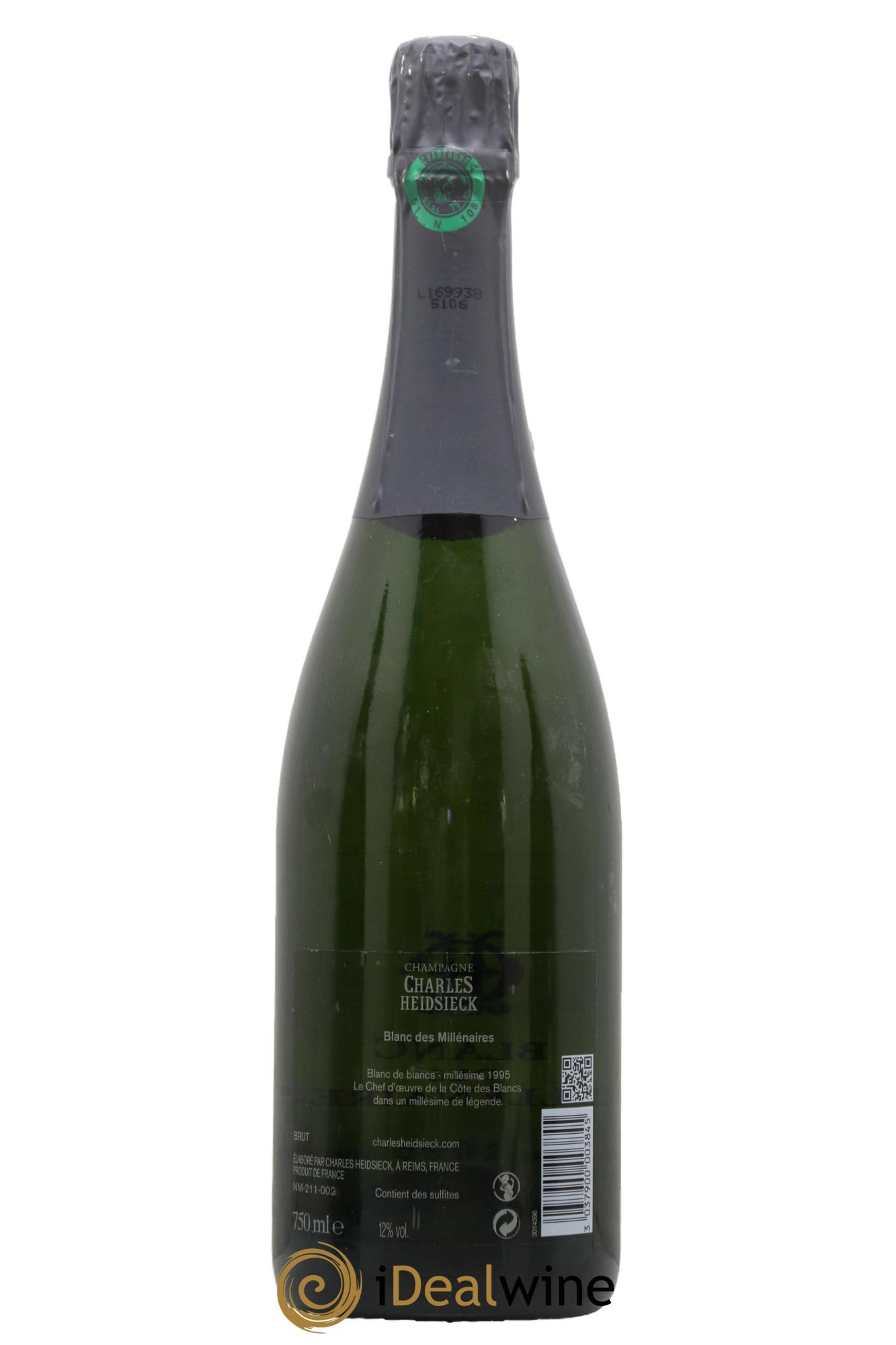 Blanc de Blancs Blanc des Millénaires Brut Charles Heidsieck 1995 - Lot de 1 bouteille - 1
