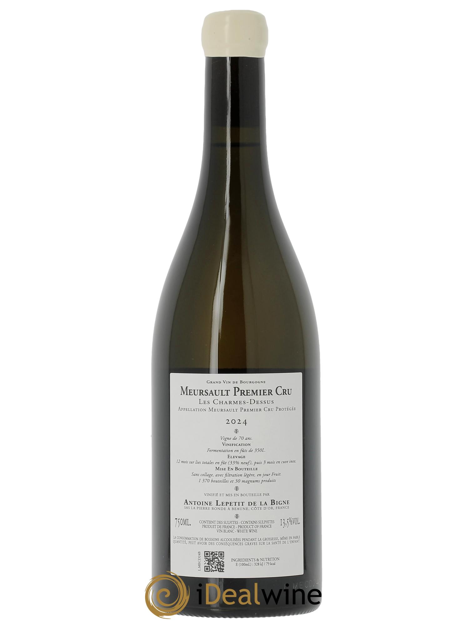 Meursault 1er Cru Les Charmes-Dessus Antoine Lepetit de la Bigne 2024 - Lotto di 1 bottiglia - 1
