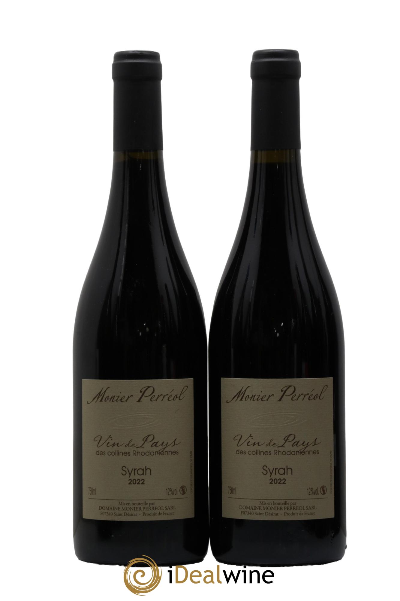 Collines Rhodaniennes Vin de Pays Syrah Monier Perréol 2022 - Posten von 2 Flaschen - 0