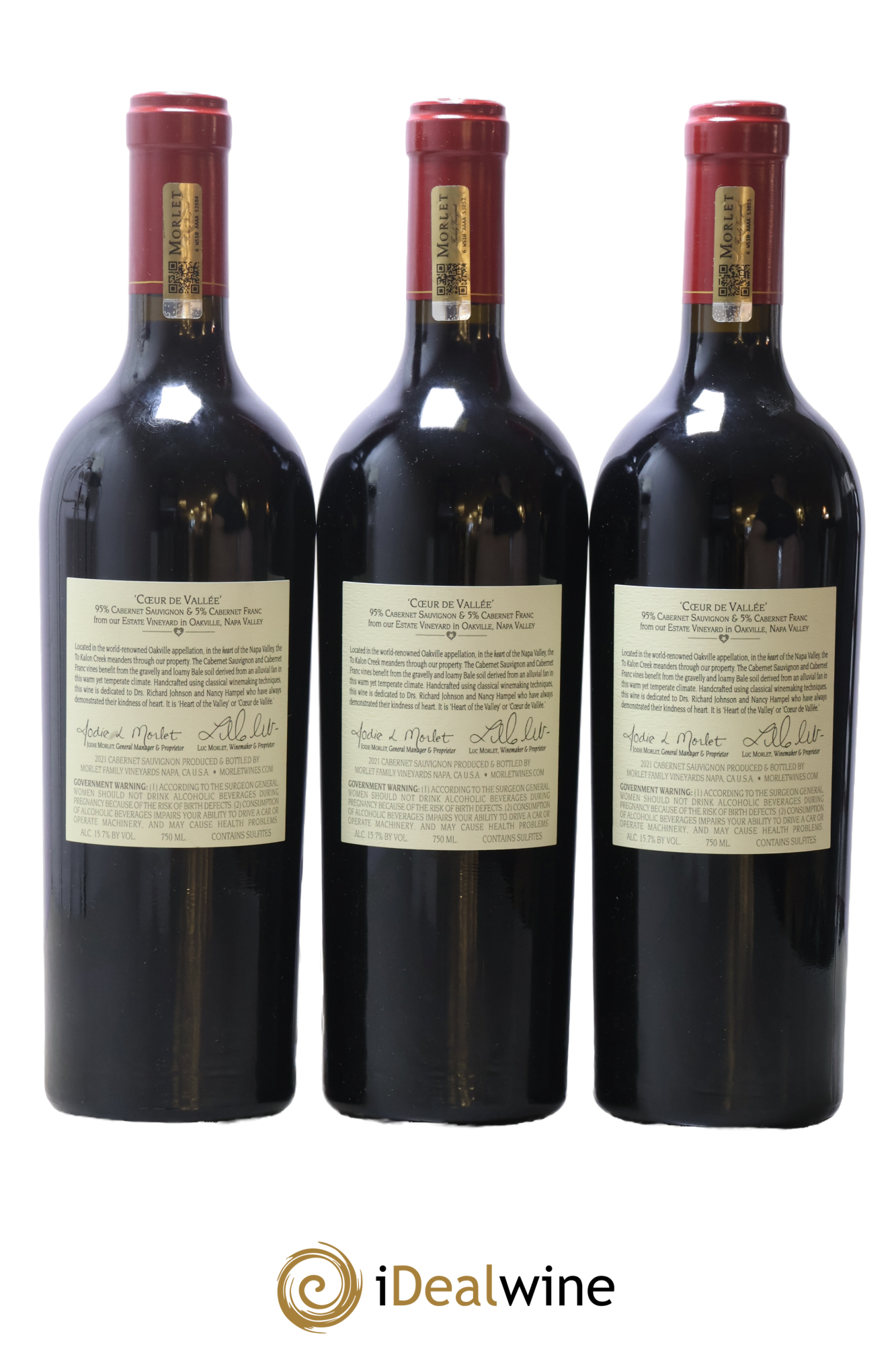 USA Napa Valley Cœur de Vallée Morlet Family Vineyards 2021 - Lot of 3 bottles - 1