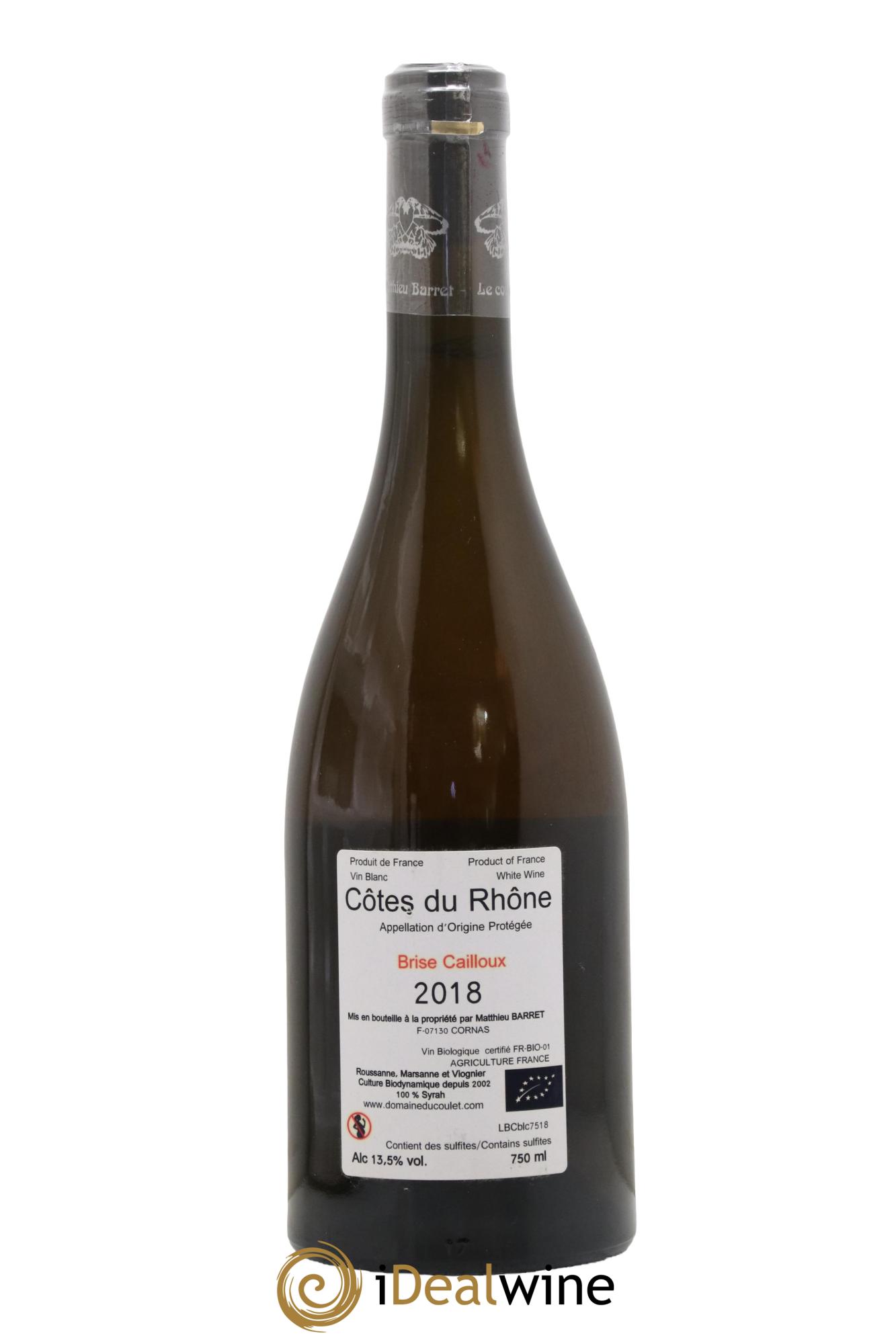 Côtes-du-Rhône Brise Cailloux Coulet (Domaine du) - Matthieu Barret 2018 - Lotto di 1 bottiglia - 1