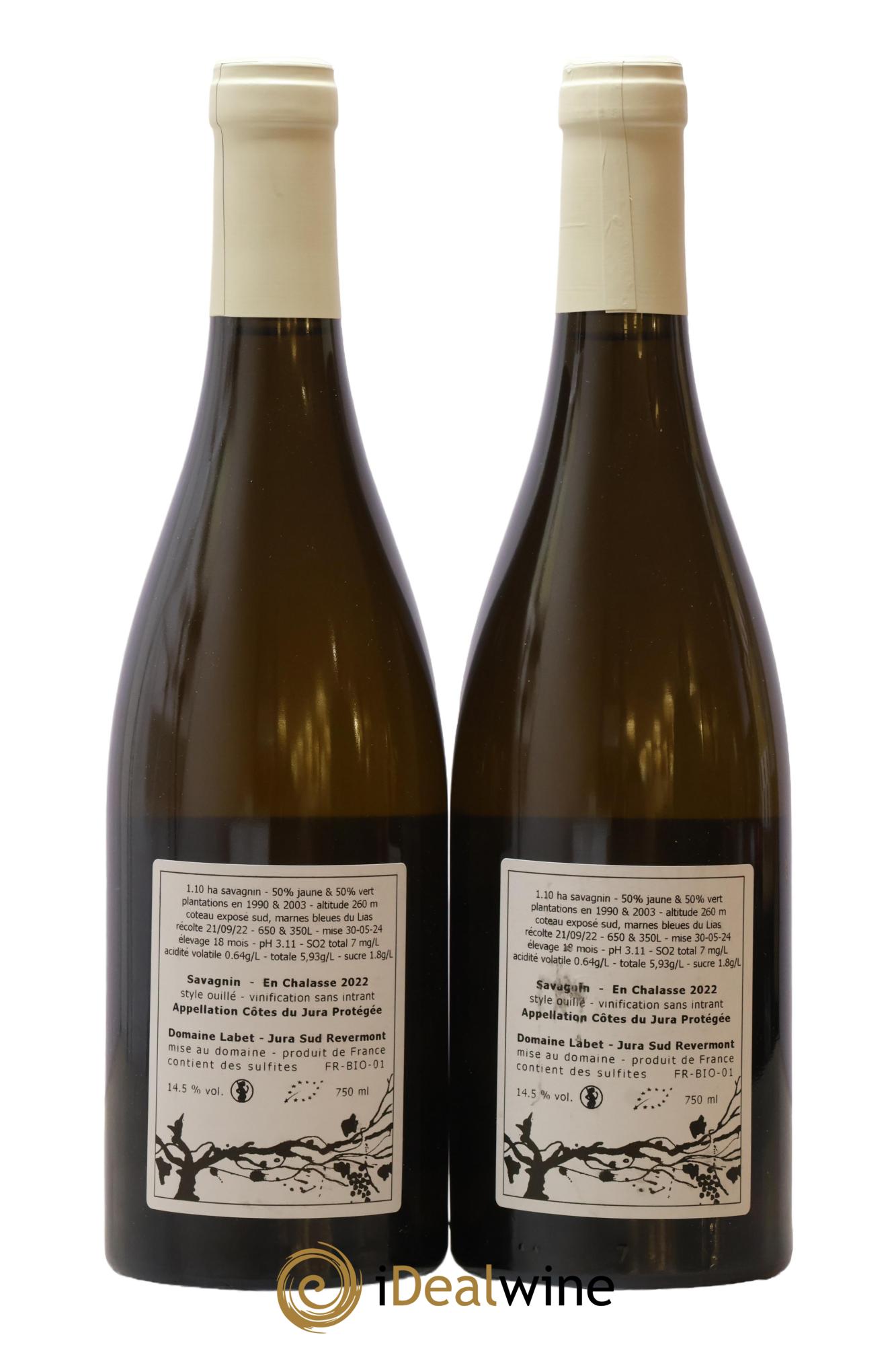 Côtes du Jura Savagnin en Chalasse Romain - Julien - Charline Labet 2022 - Lot de 2 bouteilles - 1