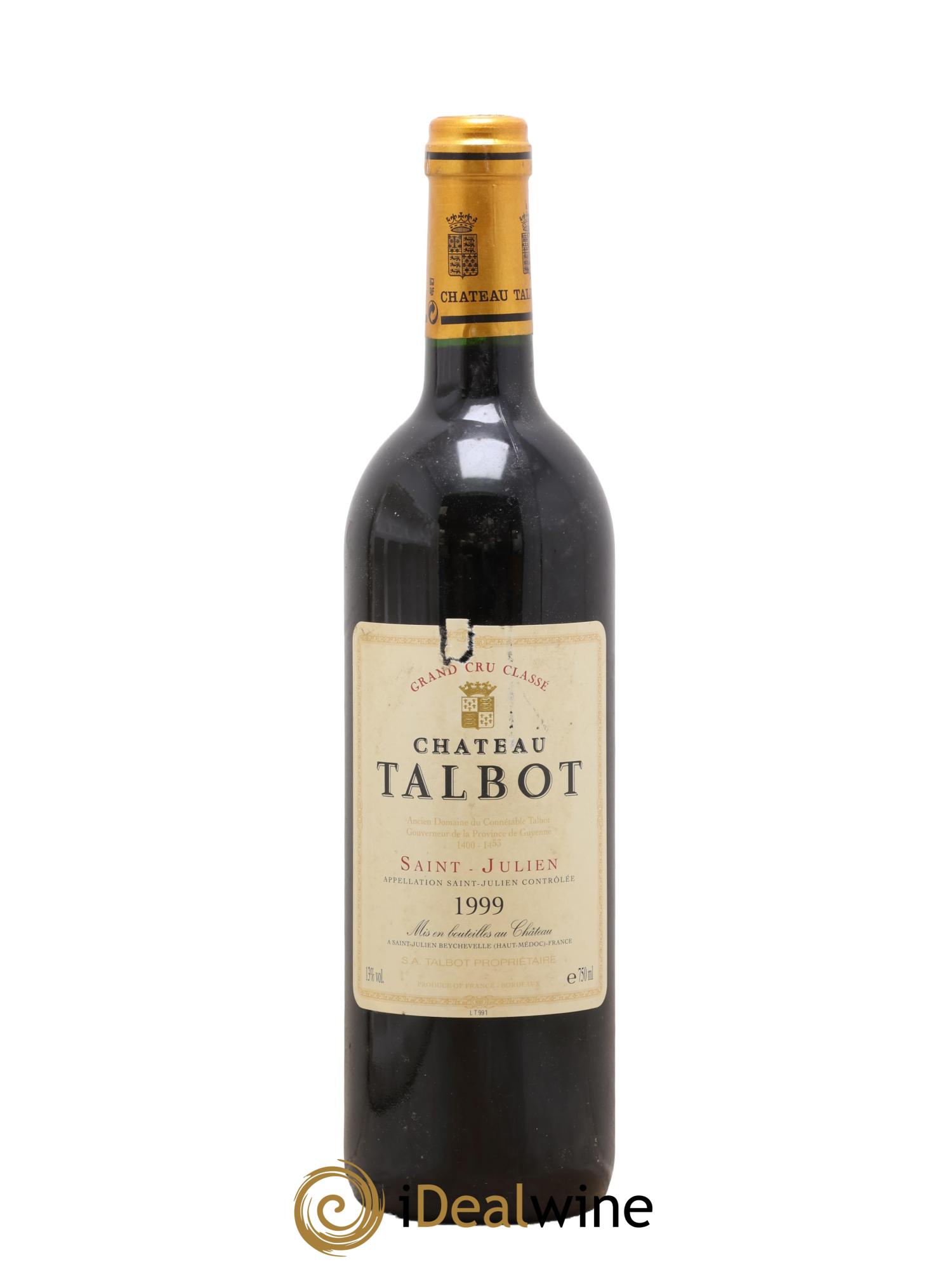 Château Talbot 4ème Grand Cru Classé 1999 - Lotto di 1 bottiglia - 0