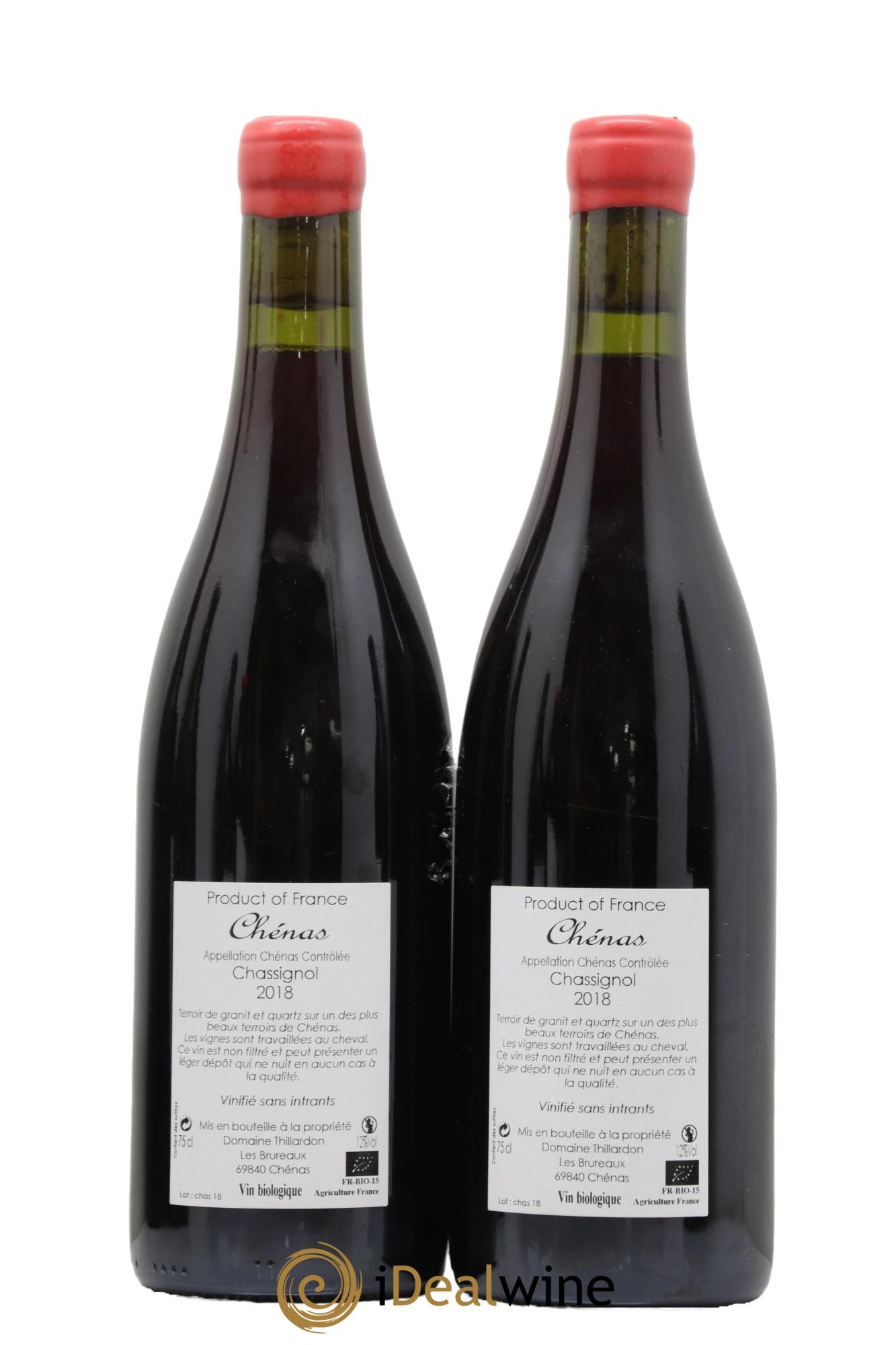 Chénas Chassignol Domaine Thillardon 2018 - Lot de 2 bouteilles - 1