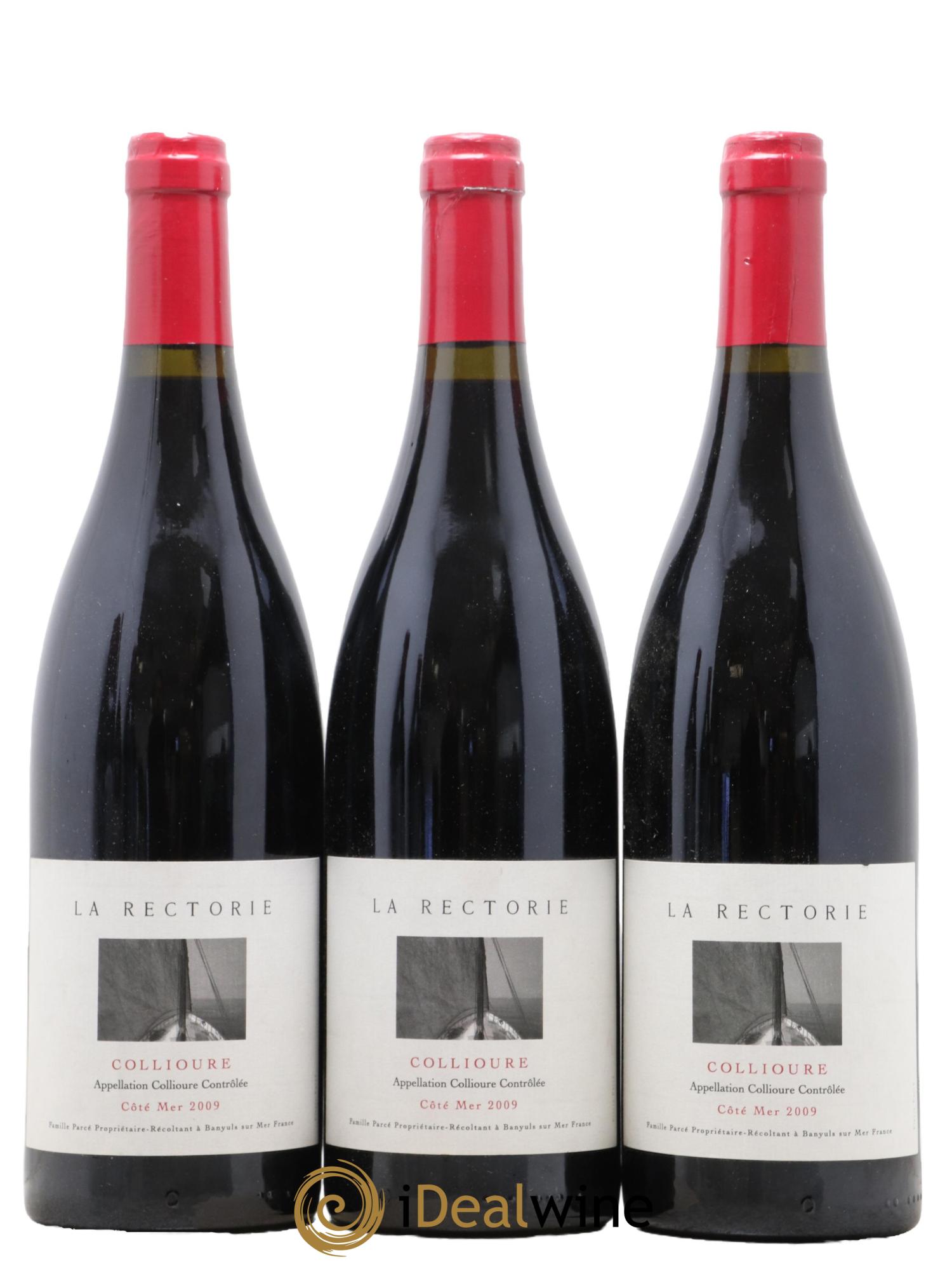 Collioure La Rectorie (Domaine de) Côté Mer Thierry et Jean Emmanuel Parcé 2009 - Lot de 3 bouteilles - 0