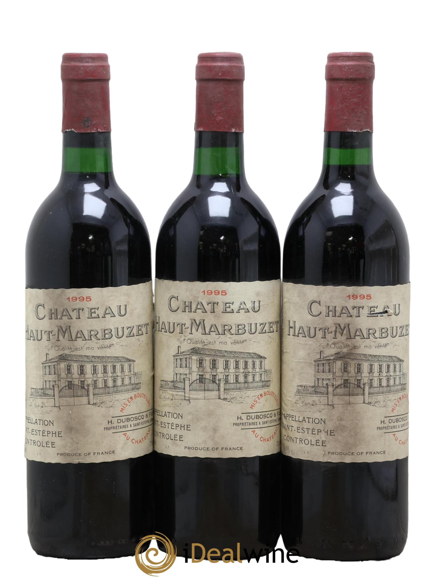 Château Haut Marbuzet 1995 - Posten von 3 Flaschen - 0