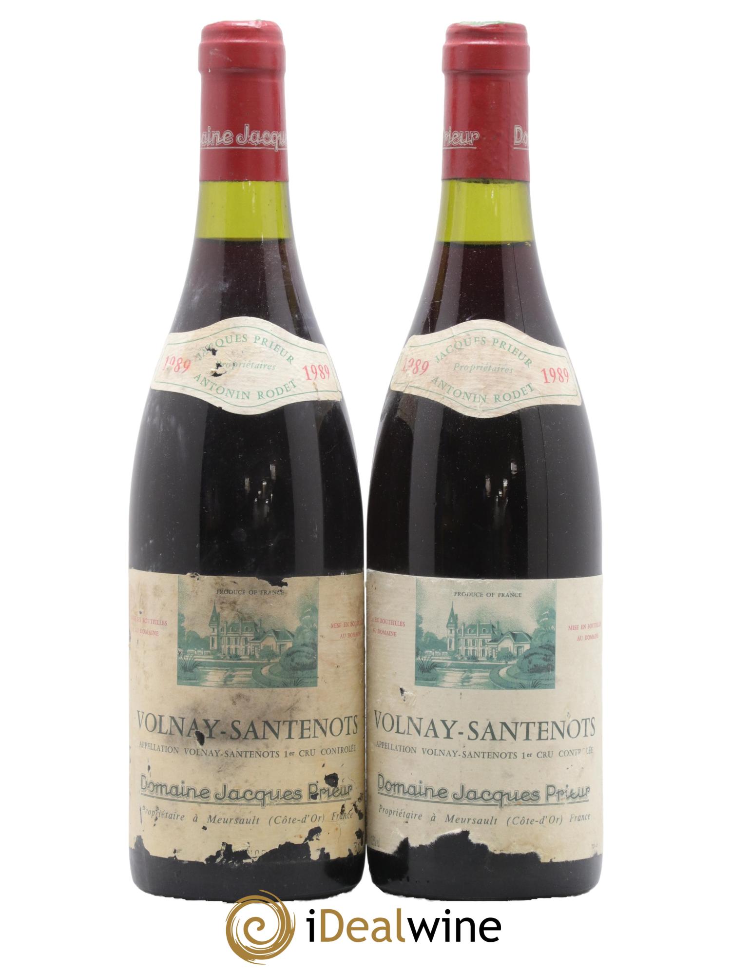Volnay 1er Cru Santenots Jacques Prieur (Domaine) 1989 - Lot de 2 bouteilles - 0