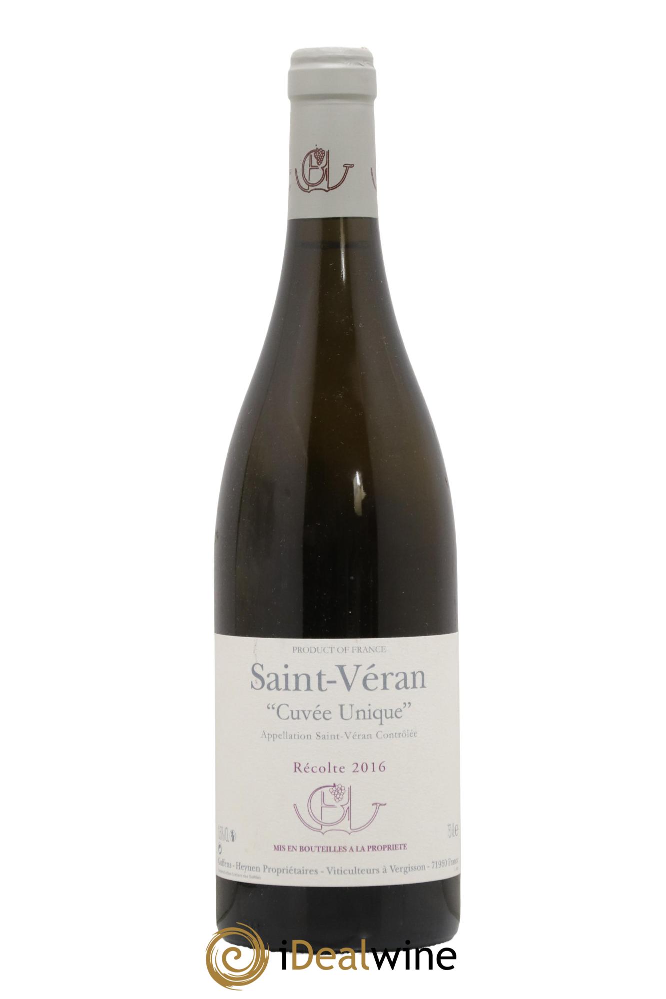 Saint-Véran Cuvée Unique Guffens-Heynen 2016 - Lot de 1 bouteille - 0