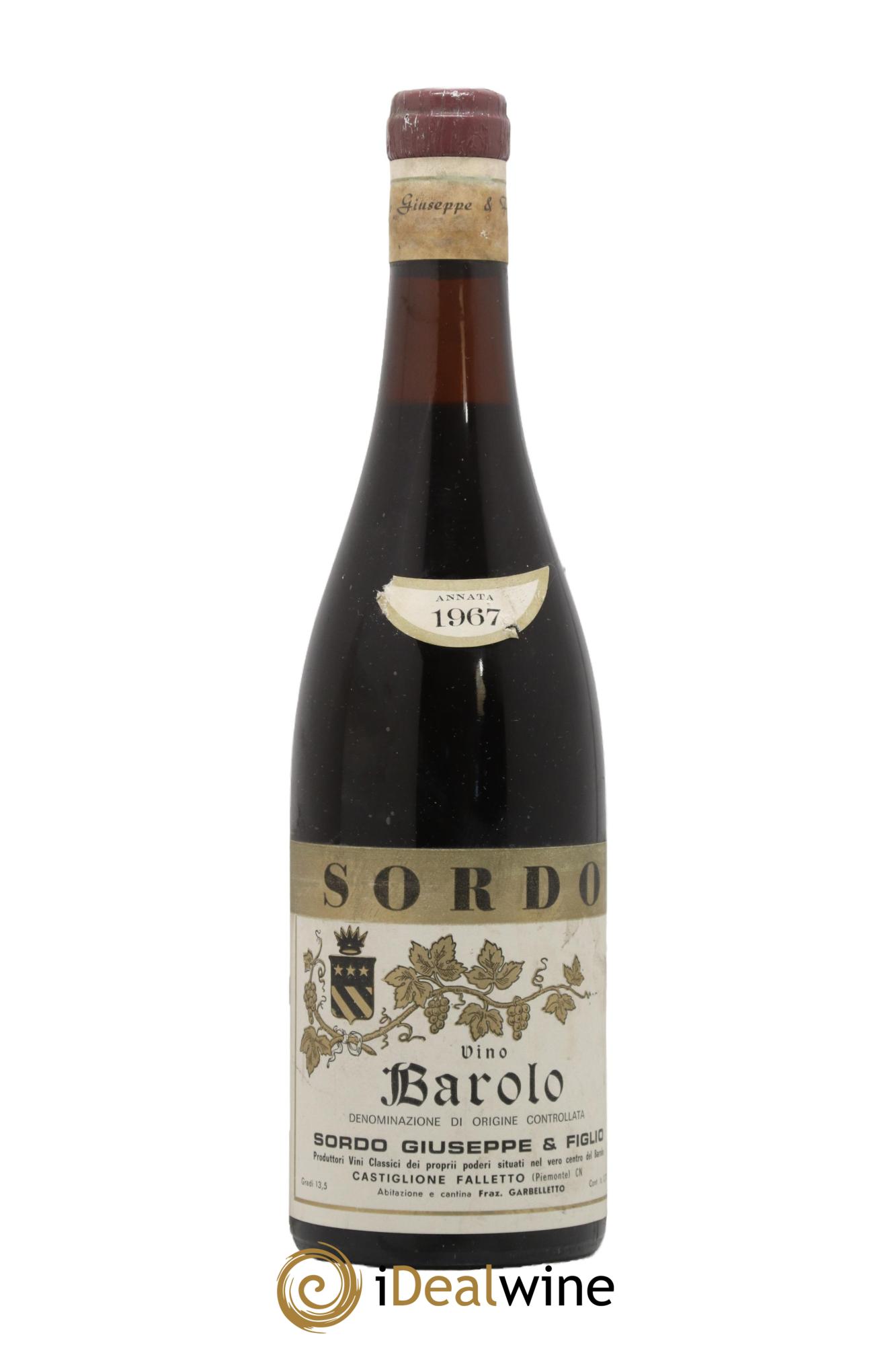 Barolo Sordo 1967 - Lot de 1 bouteille - 0