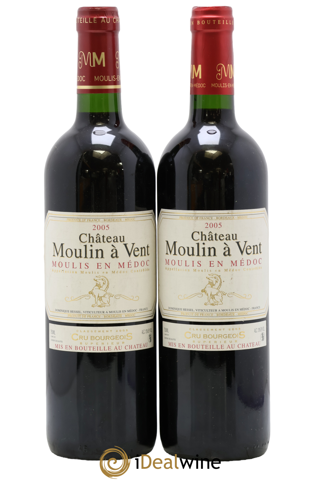 Château Moulin à Vent Cru Bourgeois 2005 - Lot de 2 bouteilles - 0