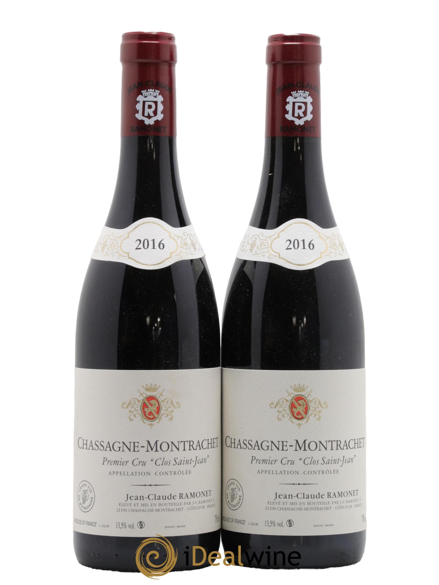 Chassagne-Montrachet 1er Cru Clos Saint-Jean Ramonet (Domaine) 2016 - Lot de 2 bouteilles - 0