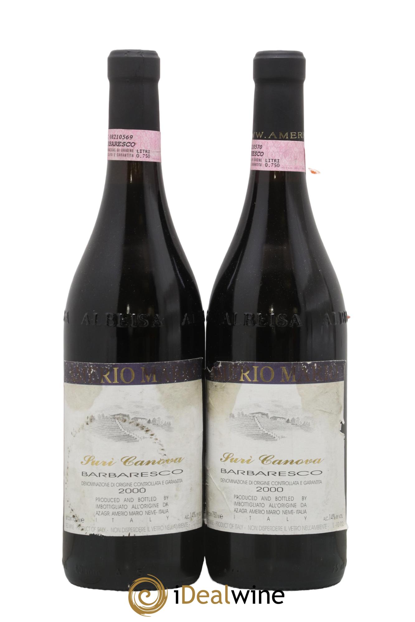 Barbaresco DOCG Sori Canova Amerio Mario 2000 - Lot de 2 bouteilles - 0