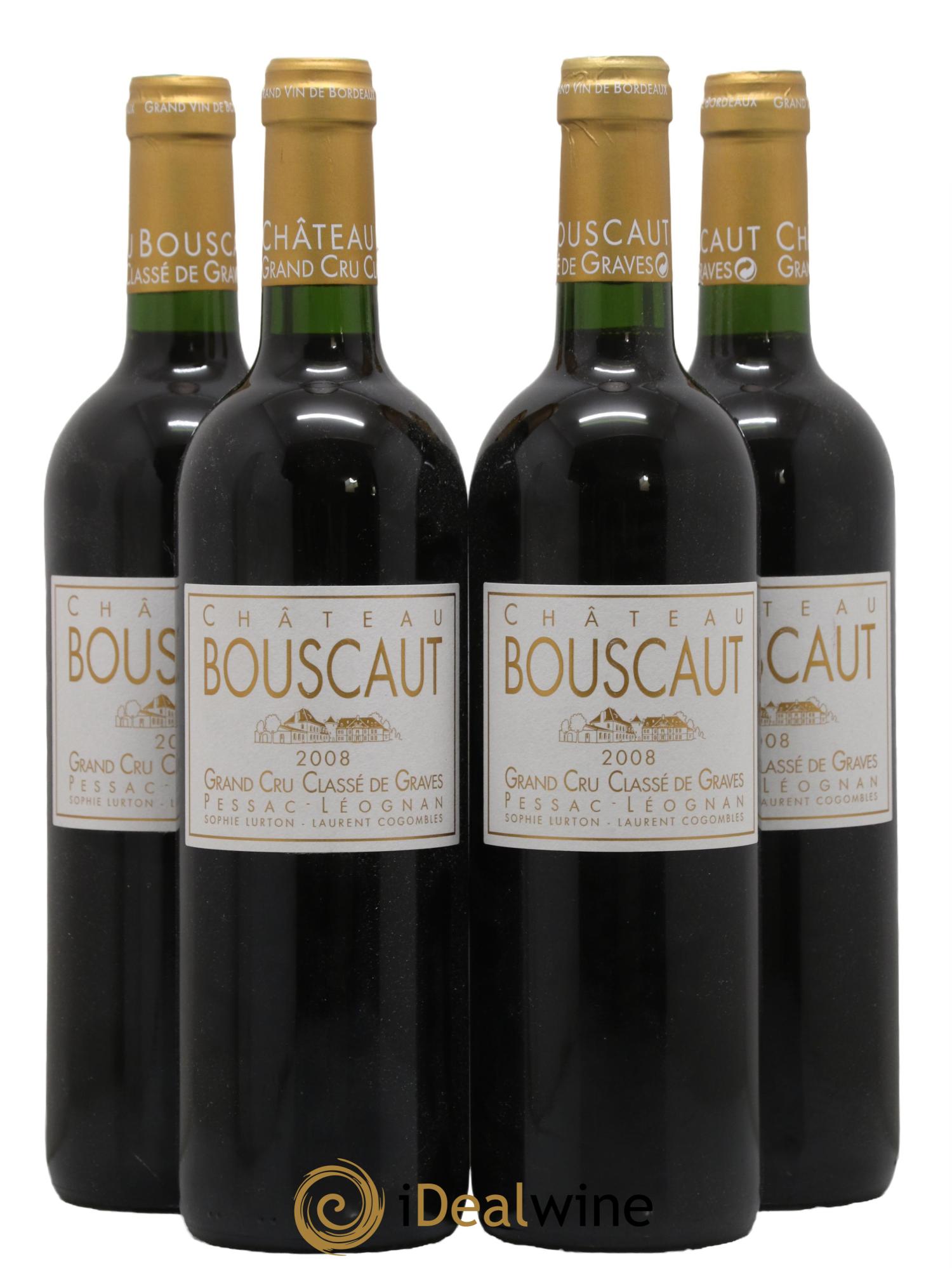 Château Bouscaut Cru Classé de Graves 2008 - Lot de 4 bouteilles - 0