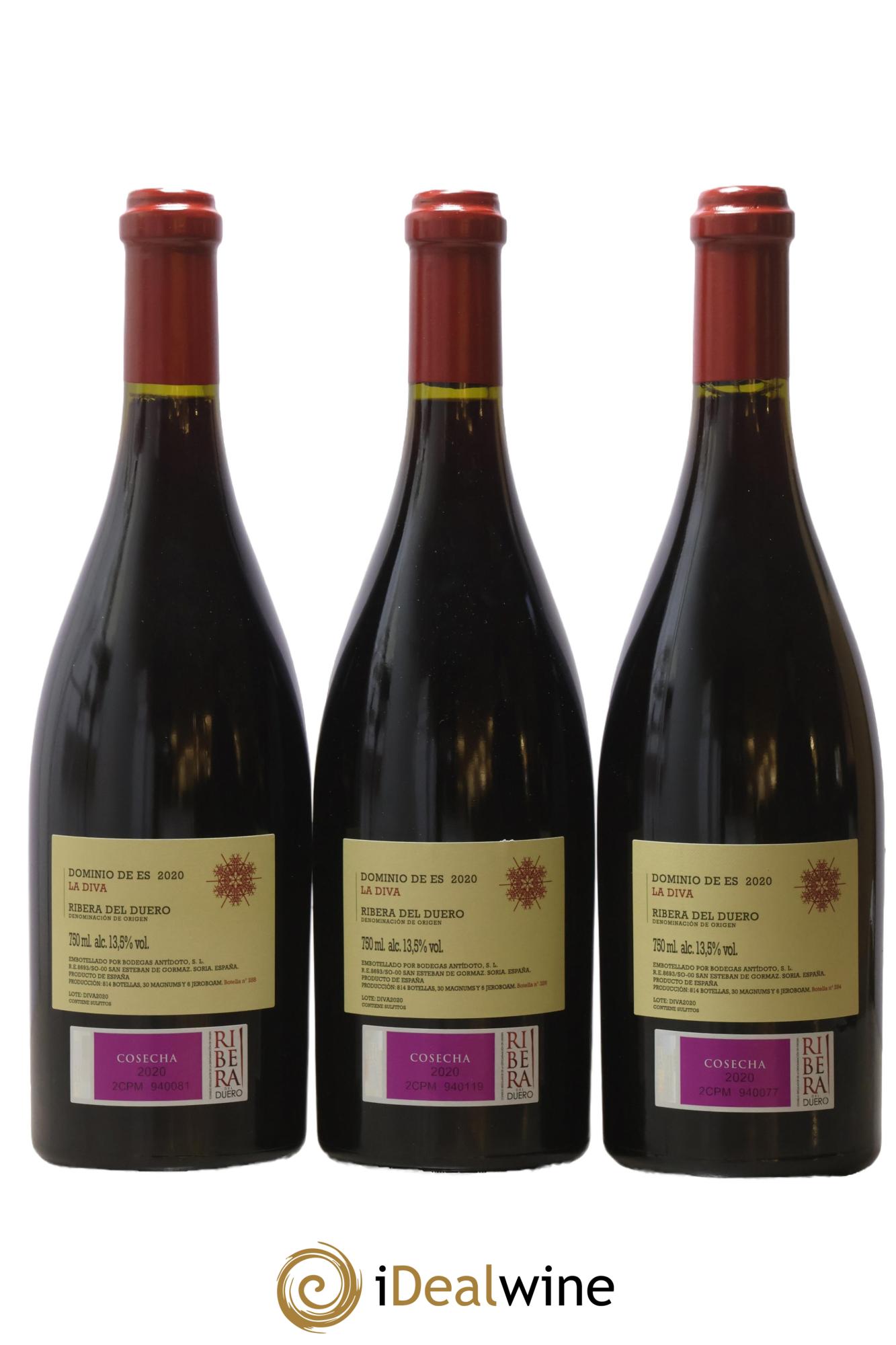 Espagne Ribeira del Duero La Diva Dominio de Es 2020 - Lot de 3 bouteilles - 1