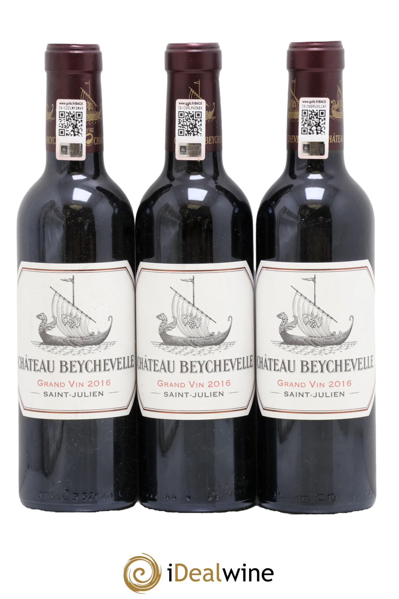 Château Beychevelle 4ème Grand Cru Classé 2016 - Lot of 3 half-bottles - 0