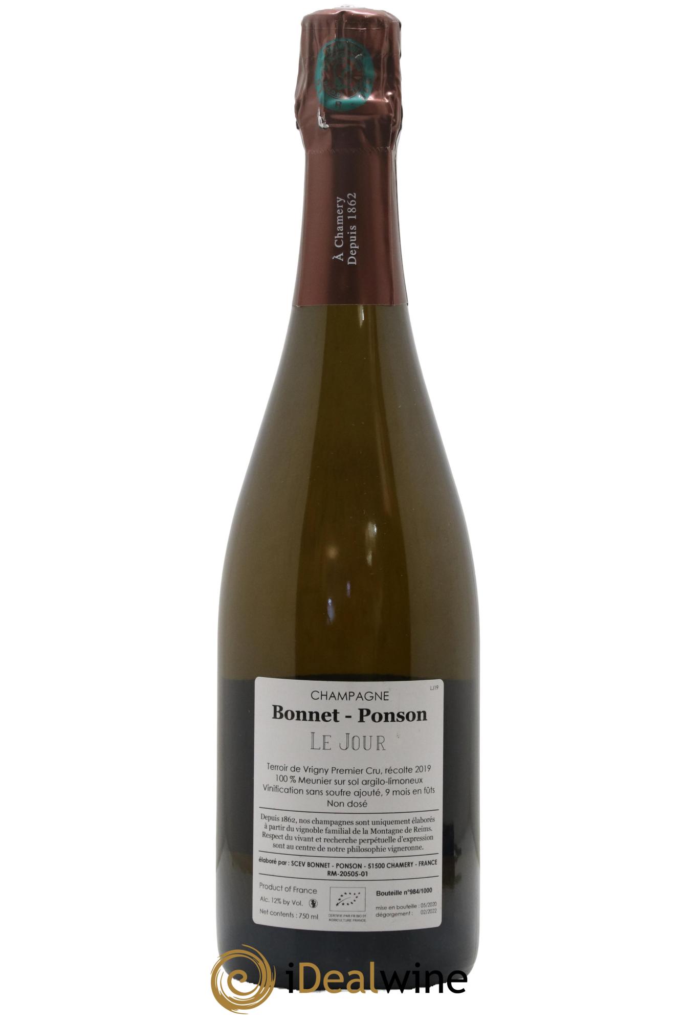 Champagne Le Jour Bonnet-Ponson 2019 - Lot de 1 bouteille - 1