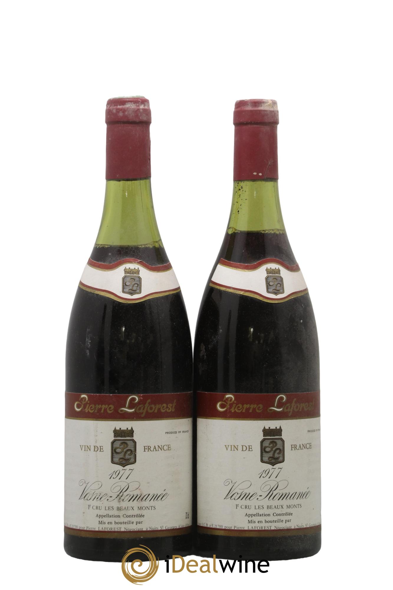 Vosne-Romanée 1er Cru Les Beaux Monts Pierre Laforest 1977 - Lot de 2 bouteilles - 0